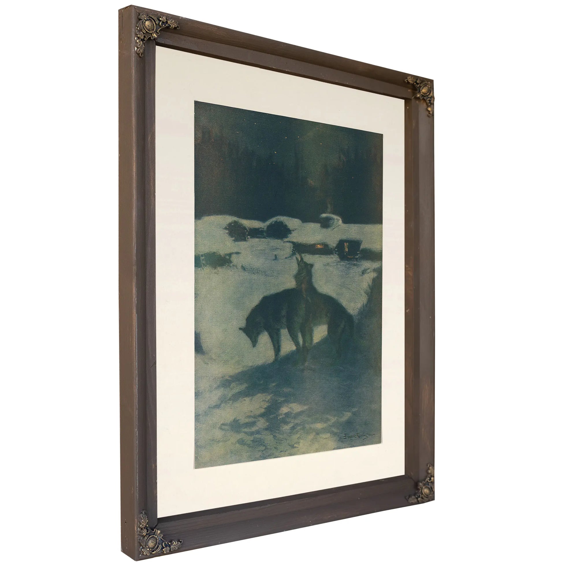 The Lumber Camp At Night by Frederic Remington