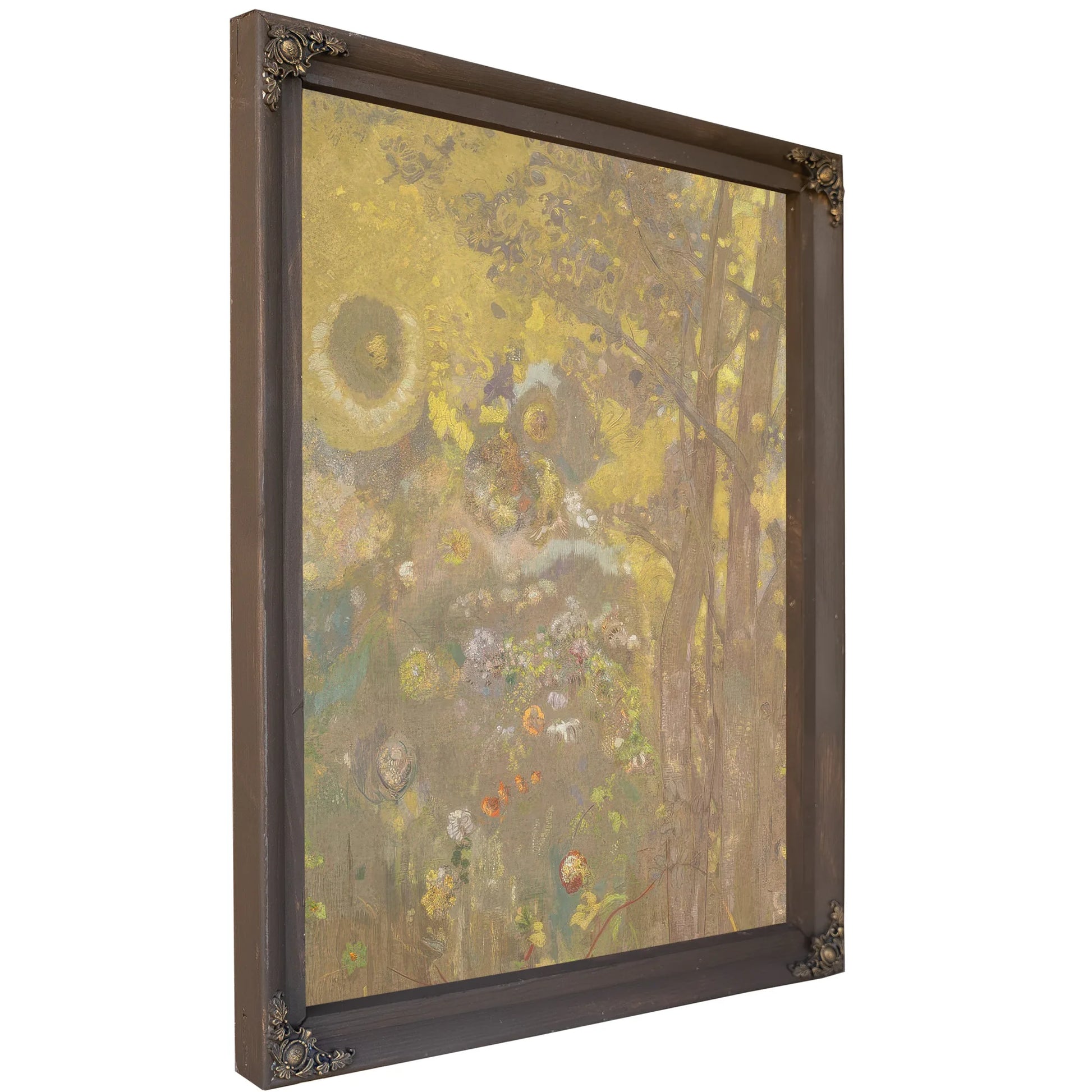 Trees On A Yellow Background 1901 Oil Tempera Charcoal Pastel 247X173Cm Musee Dorsay By Odilon Redon Fine Art Print