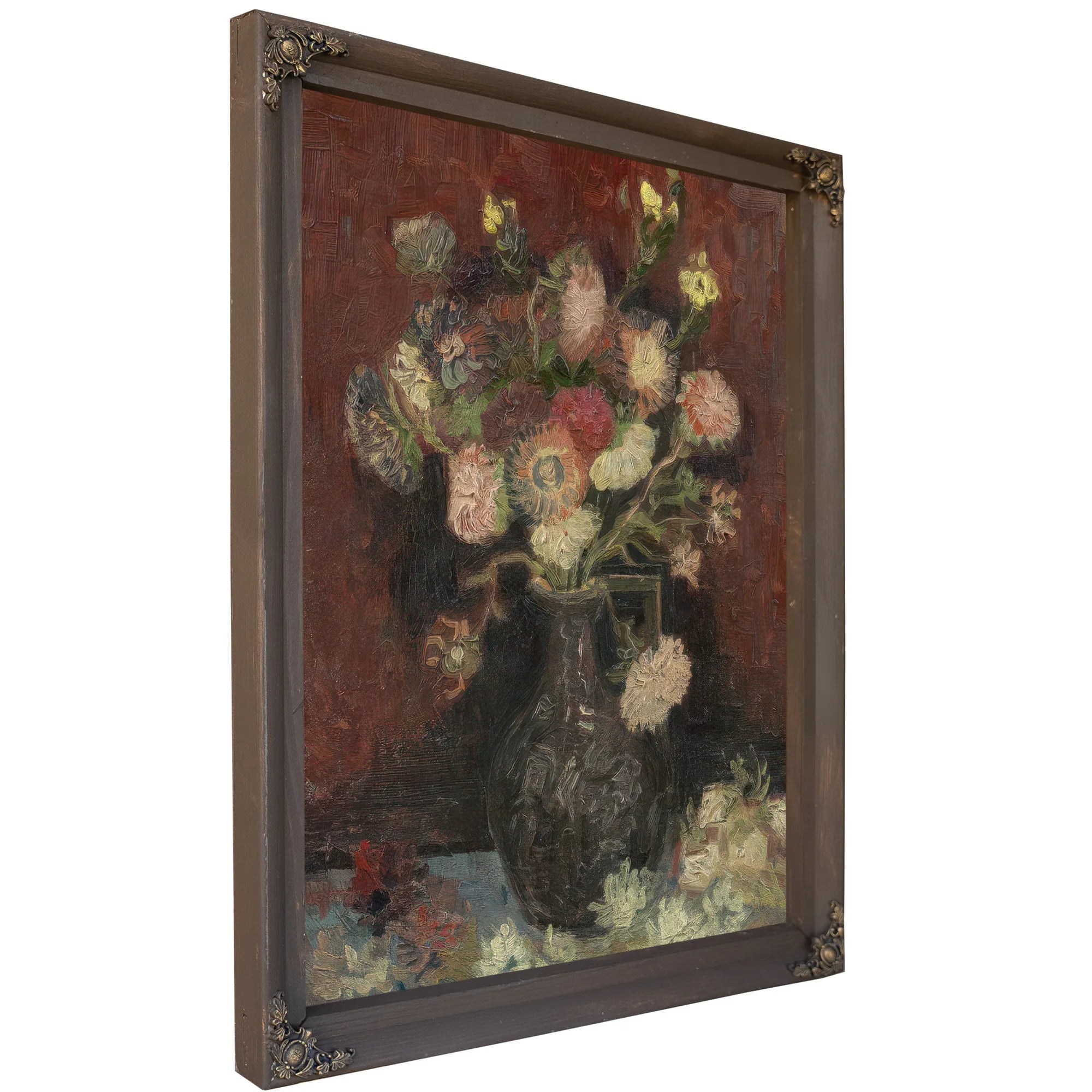 Vase With Autumn Asters By Vincent Van Gogh Fine Art Print