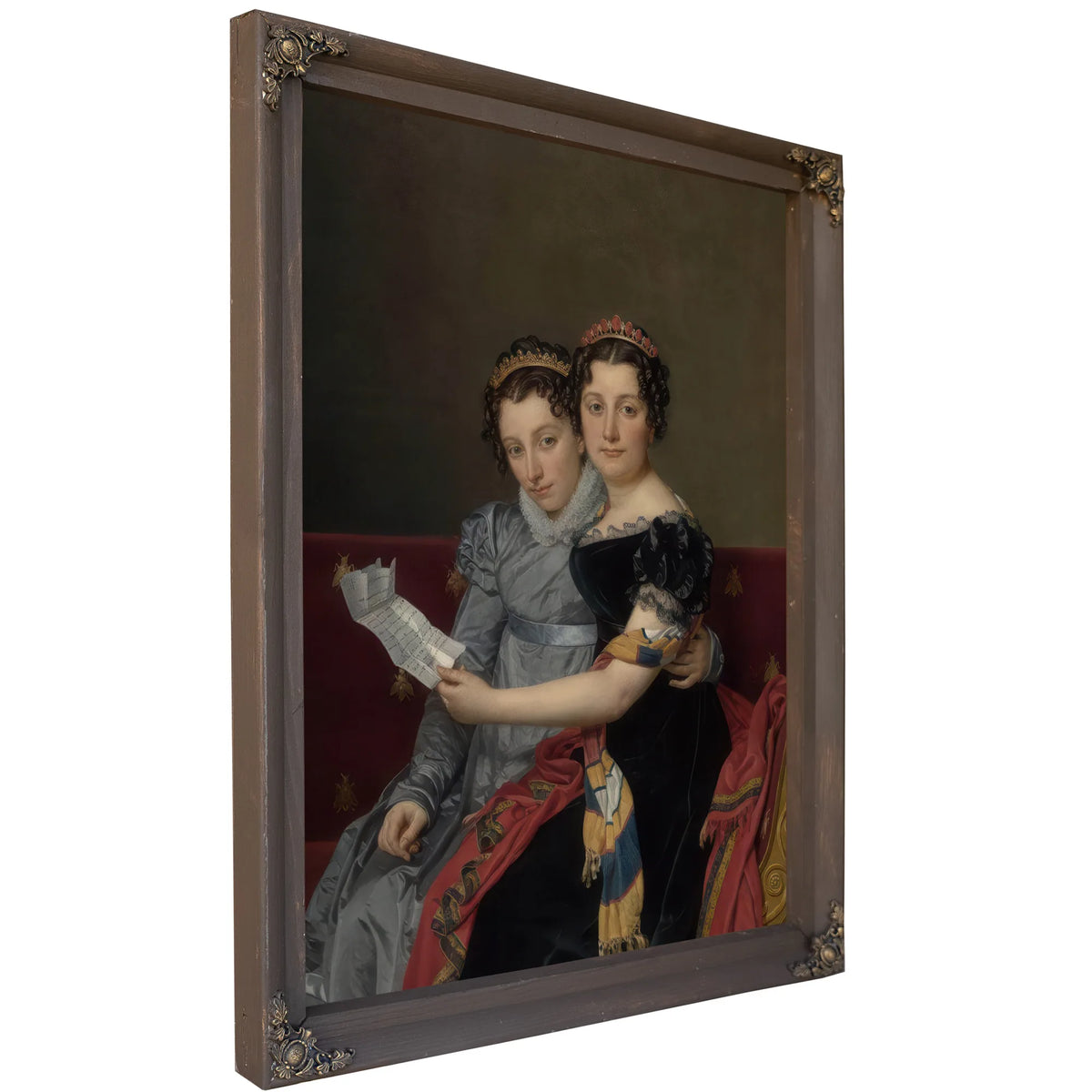 Portrait Of The Sisters Ze Nai De And Charlotte Bonaparte By Jacques Louis David Fine Art Print