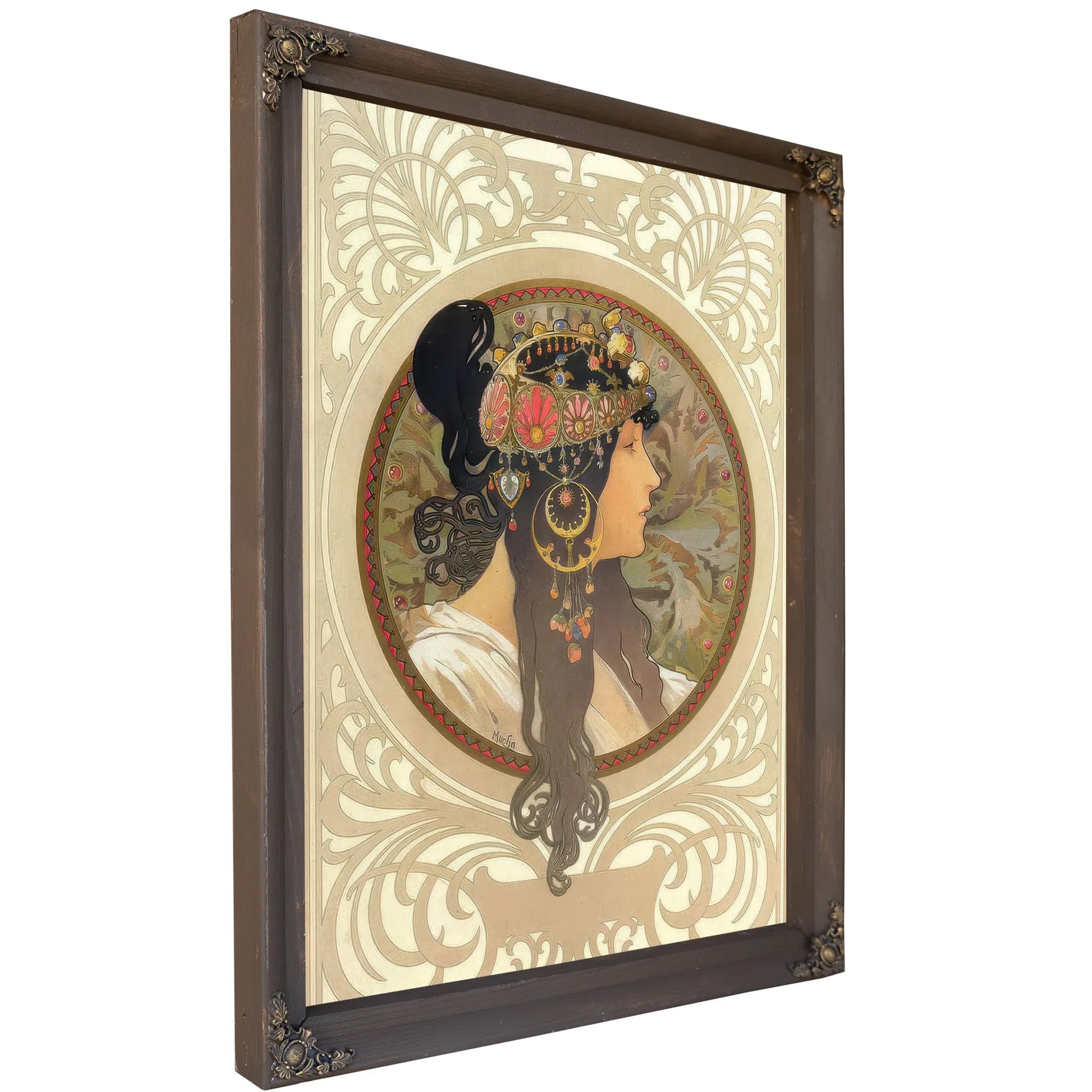 The Byzantine Heads Brunette By Alphonse Mucha Fine Art Print