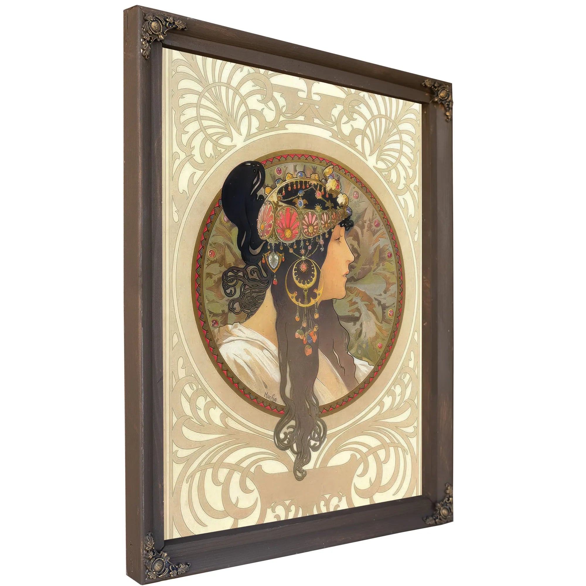 The Byzantine Heads Brunette By Alphonse Mucha Fine Art Print