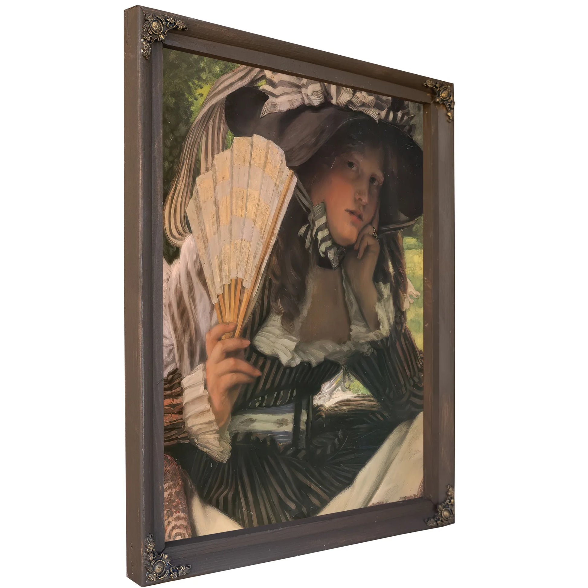 Jeune Femme A L'eventail By James Tissot Fine Art Print