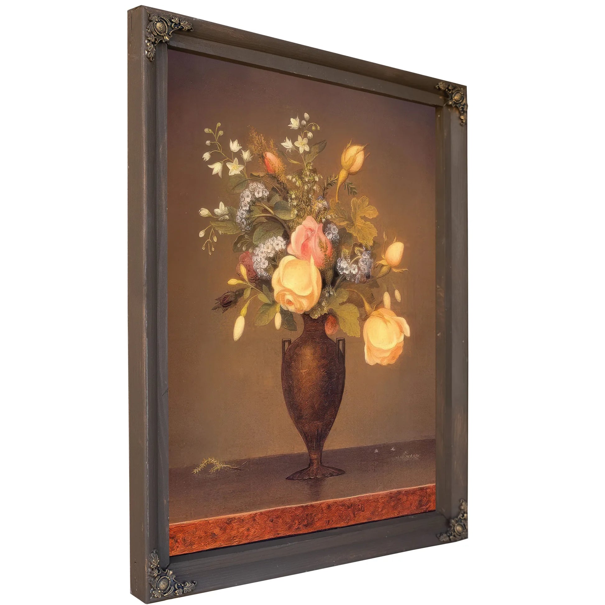 Wildflowers In A Brown Vase By Martin Johnson Heade Fine Art Print