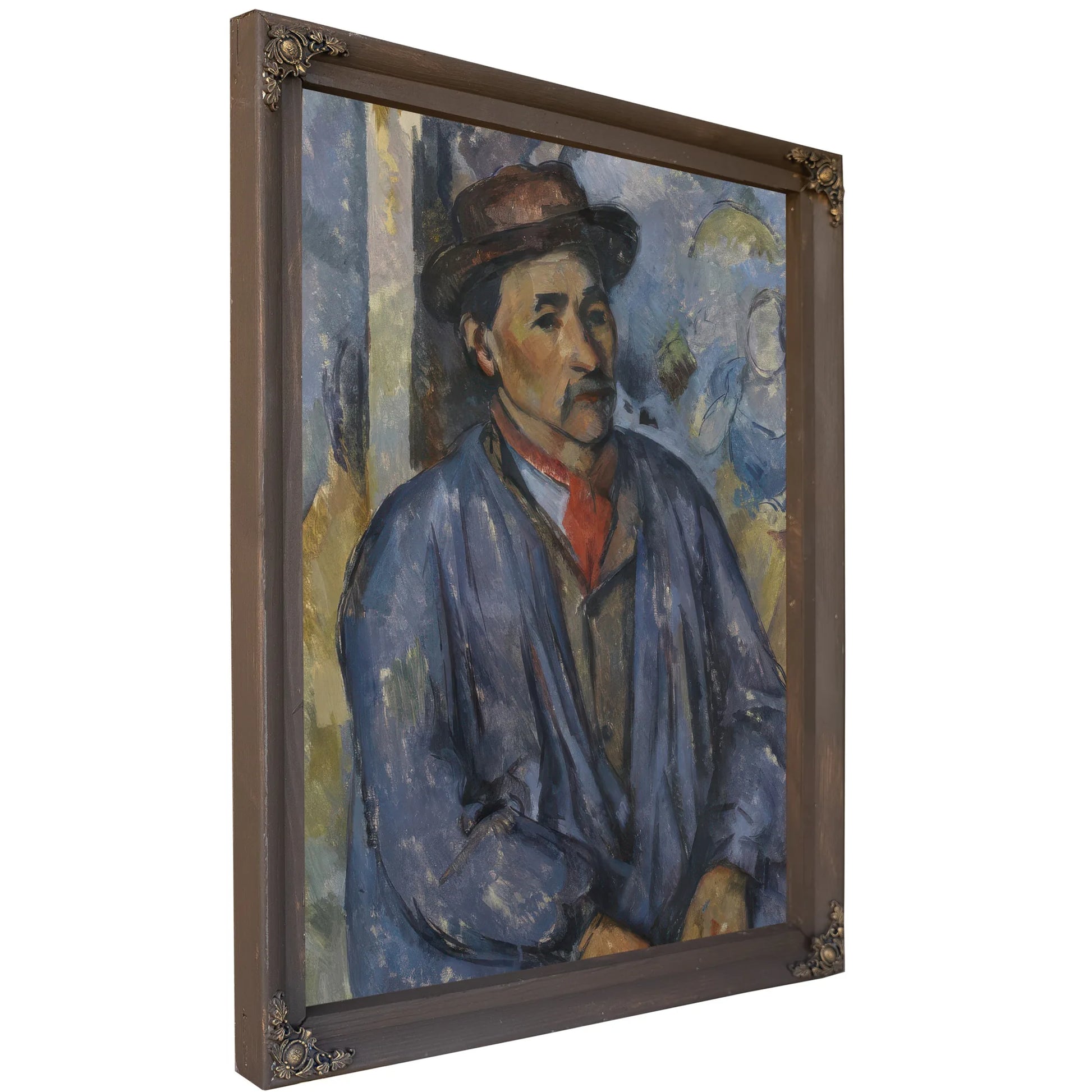 Man In A Blue Smock By Paul Cezanne Fine Art Print