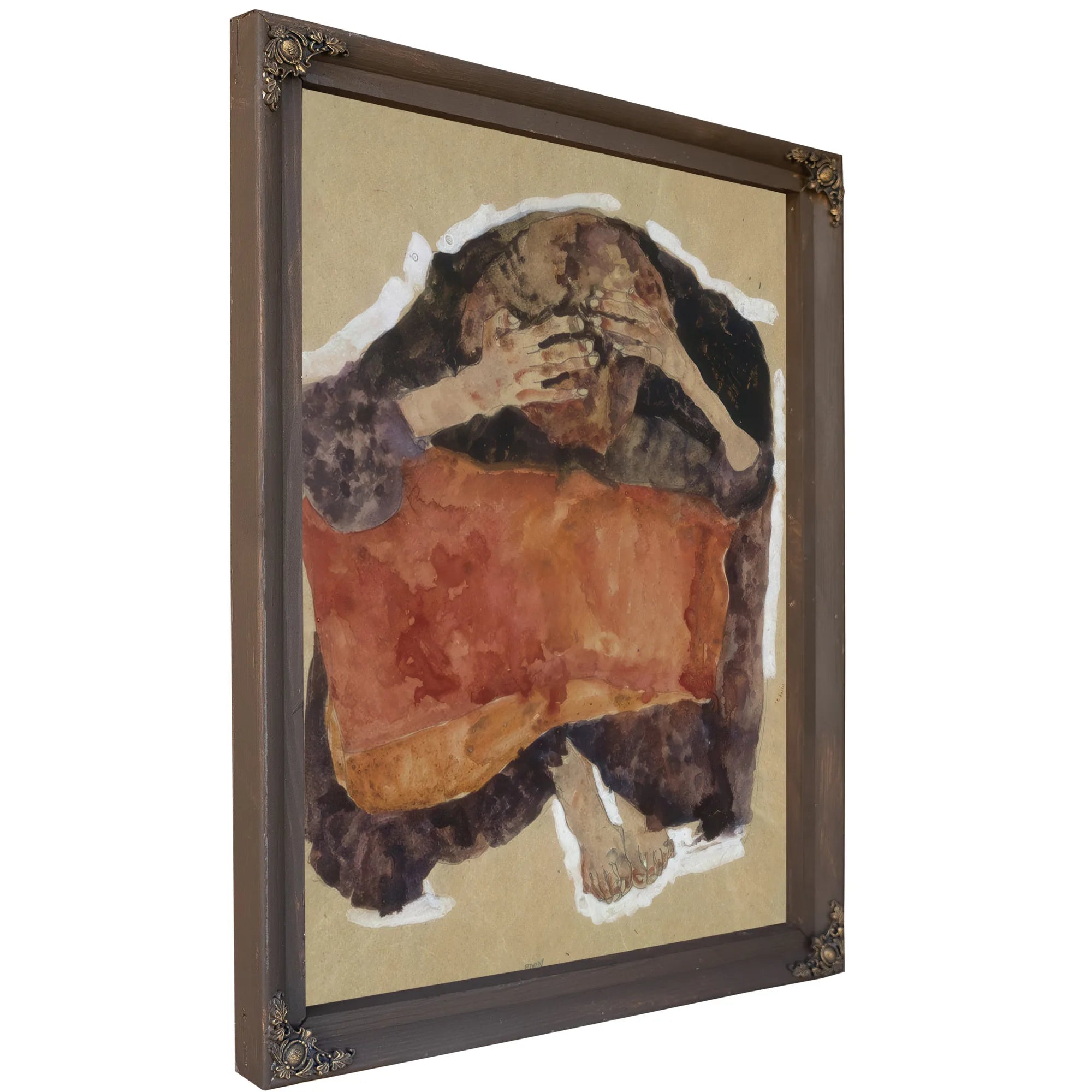 Troubled Woman By Egon Schiele Fine Art Print