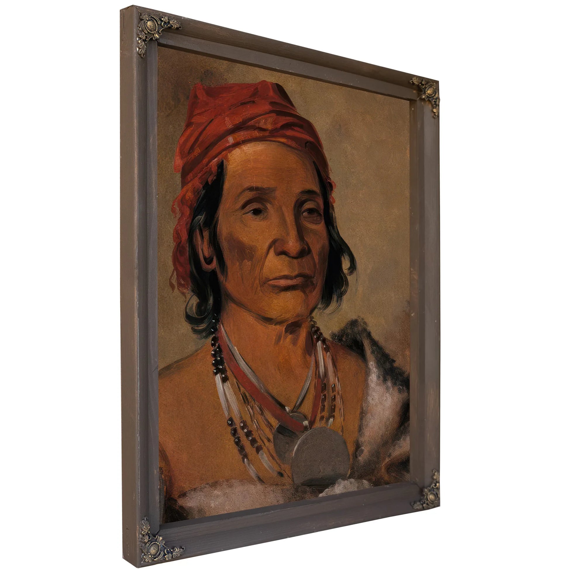Deep Lake, An Old Chief By George Catlin Fine Art Print