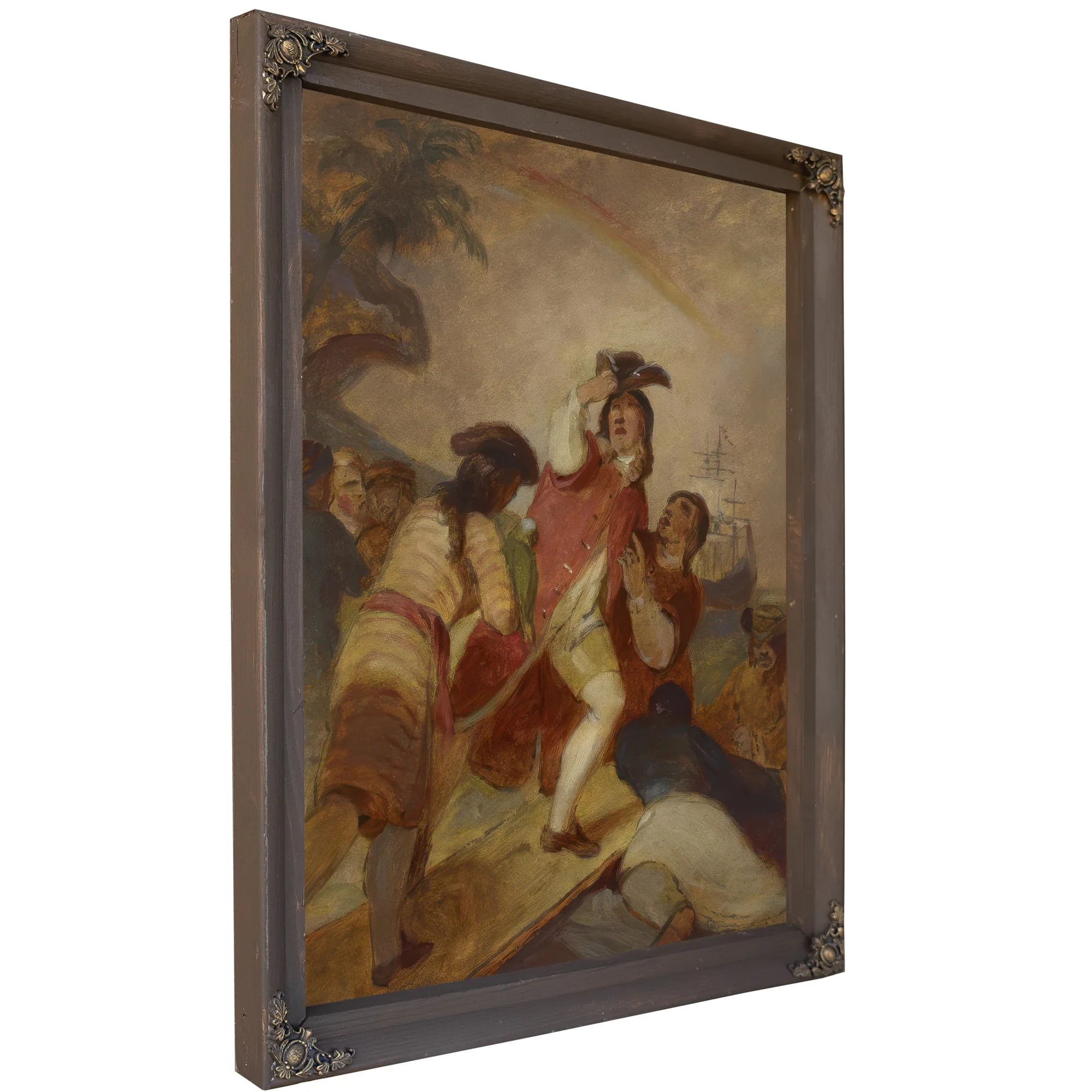 Robinson Crusoe And His Man Friday Leave The Island By Thomas Sully Fine Art Print