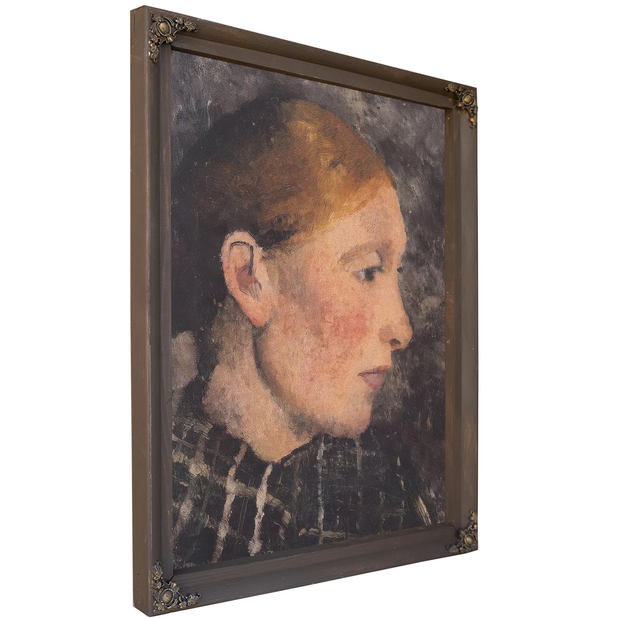 Head Of A Peasant Woman In Profile By Paula Modersohn Becker Fine Art Print