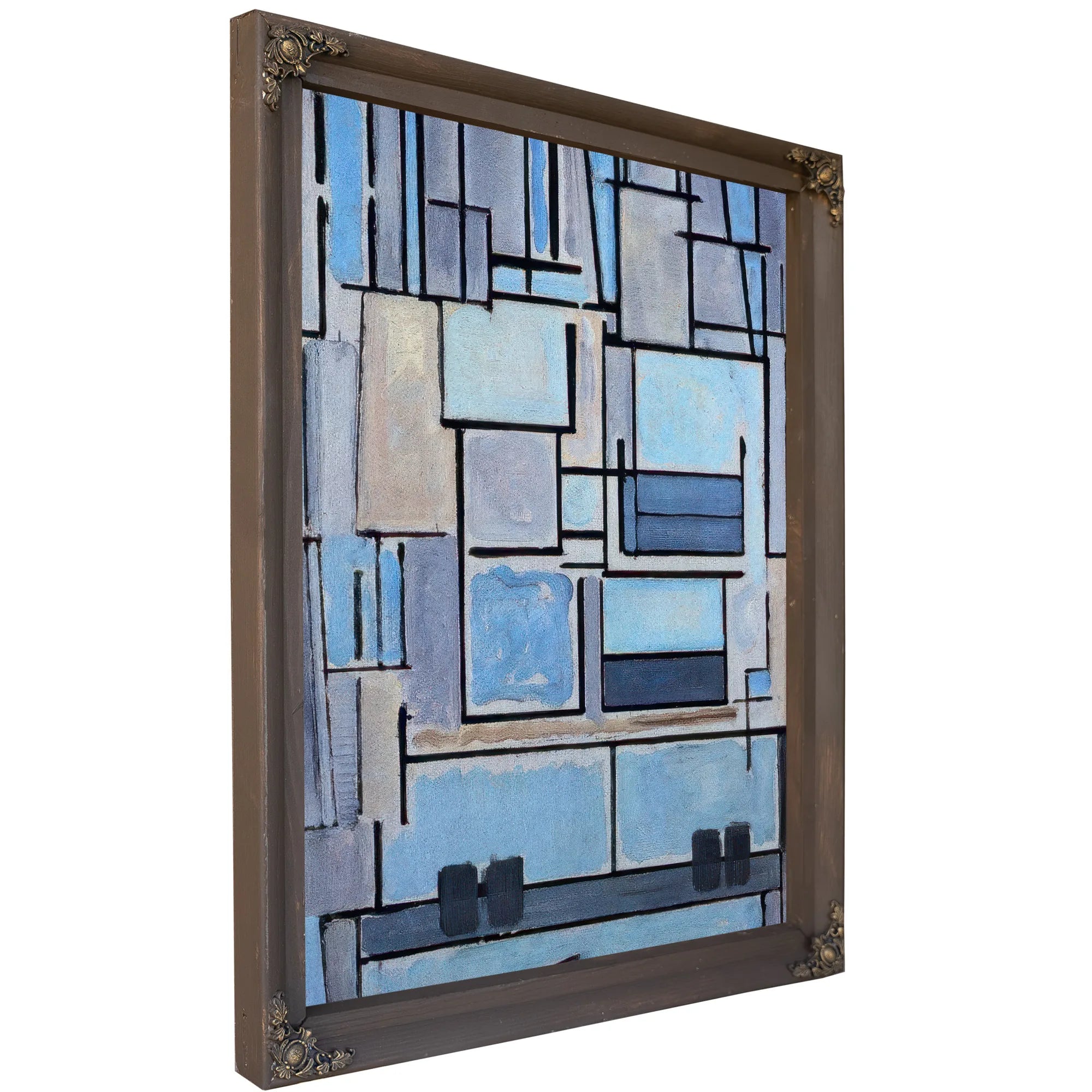 Composition No 9 Blue Facade 1913 1914 Oil On Canvas 952X675Mm Private Collection By Piet Mondrian Fine Art Print