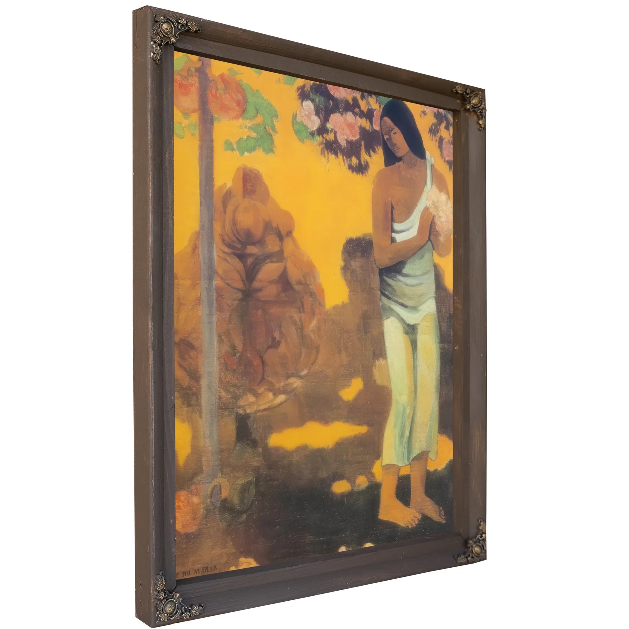 Te Avae No Maria ( The Month Of Mary) Or Woman Carrying Flowers By Paul Gauguin Fine Art Print