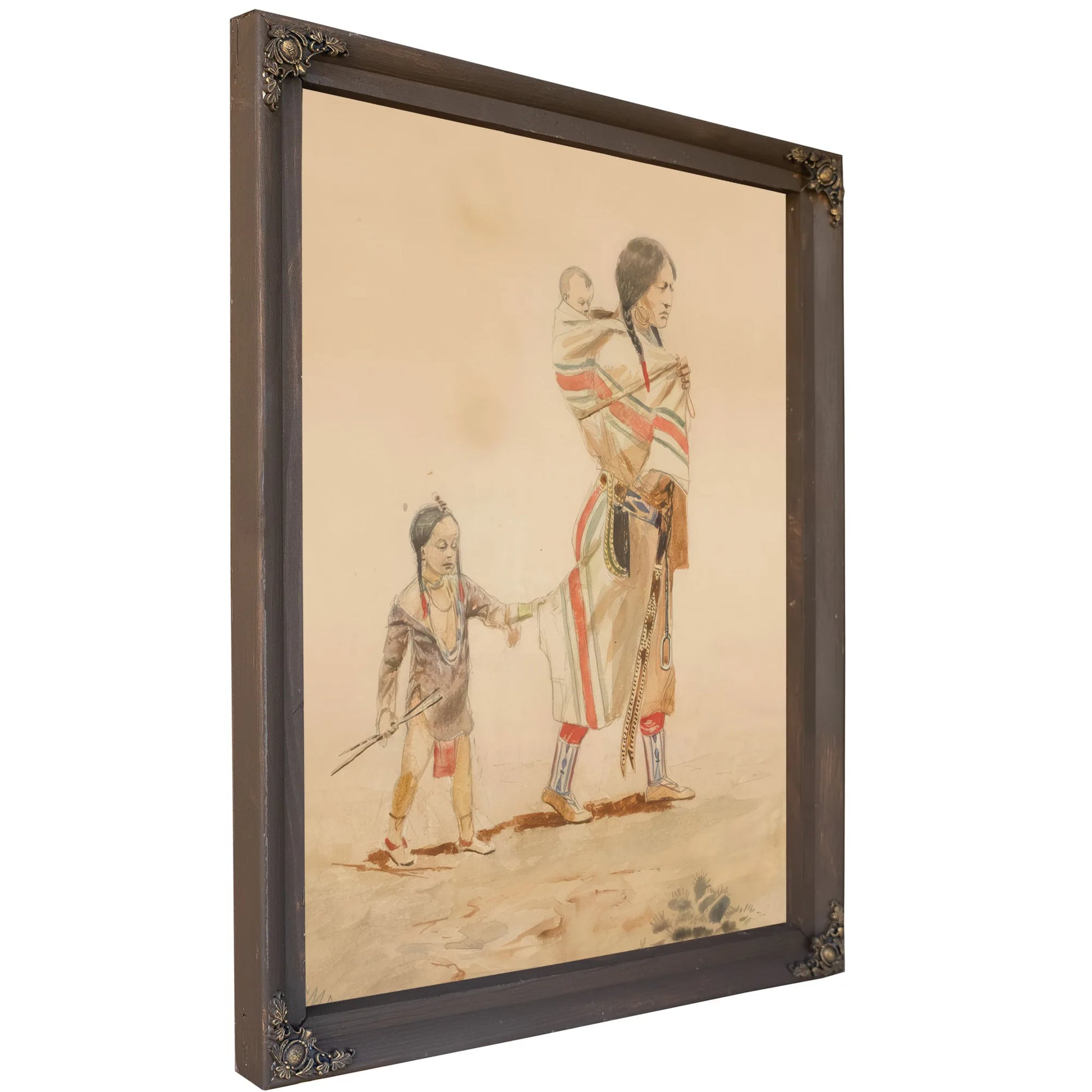 Indian Mother By Charles Marion Russell Fine Art Print