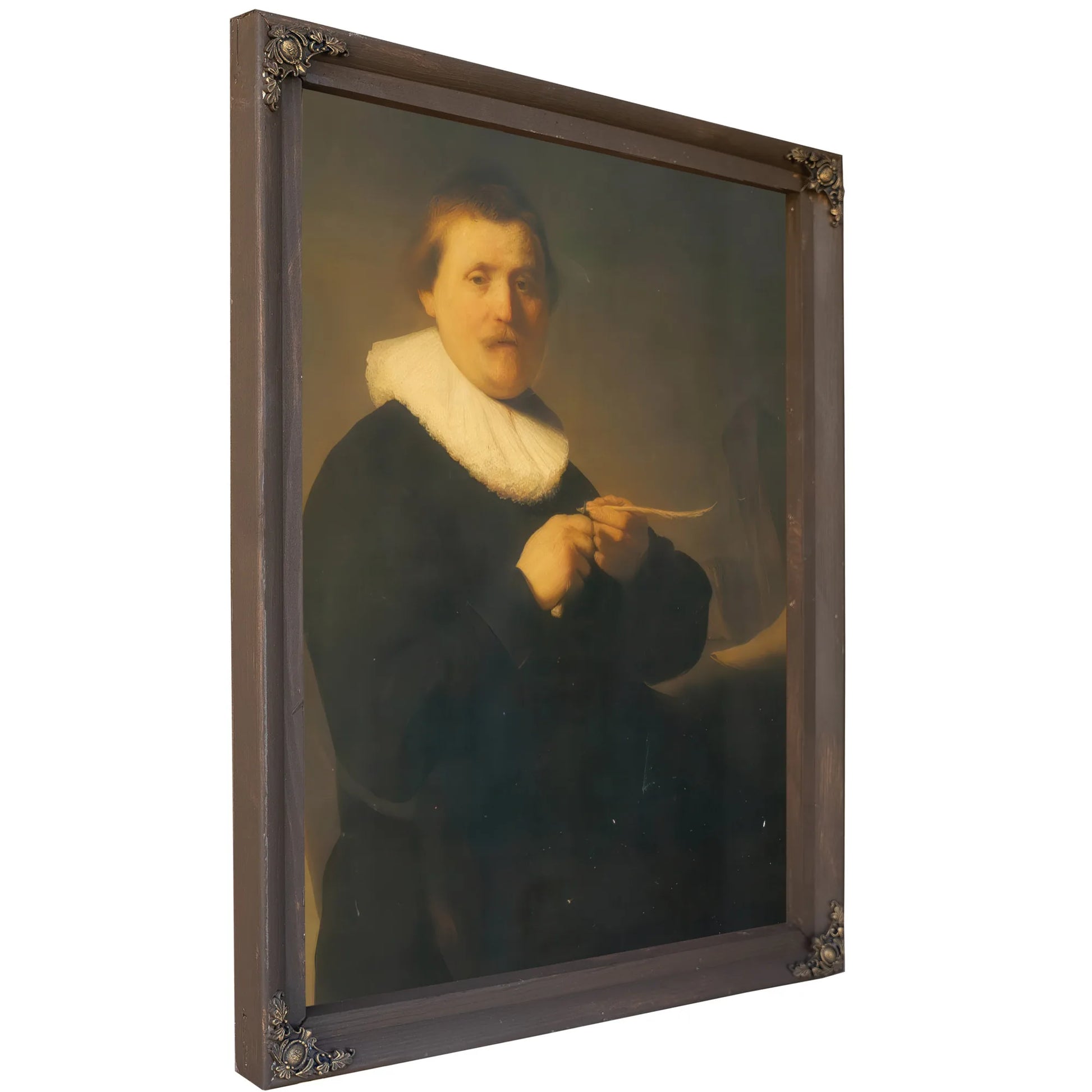 A Man Sharpening A Quill,C By Rembrandt Fine Art Print