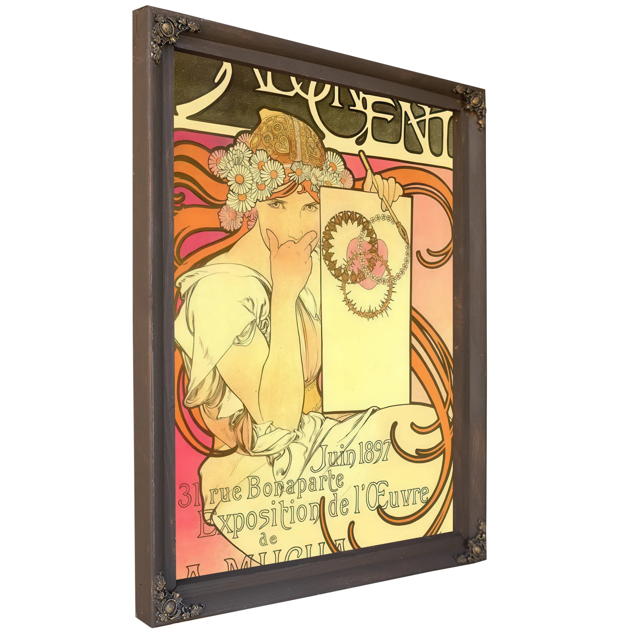 Salon Des Cent Exhibition Of The Work Of A Mucha By Alphonse Mucha Fine Art Print