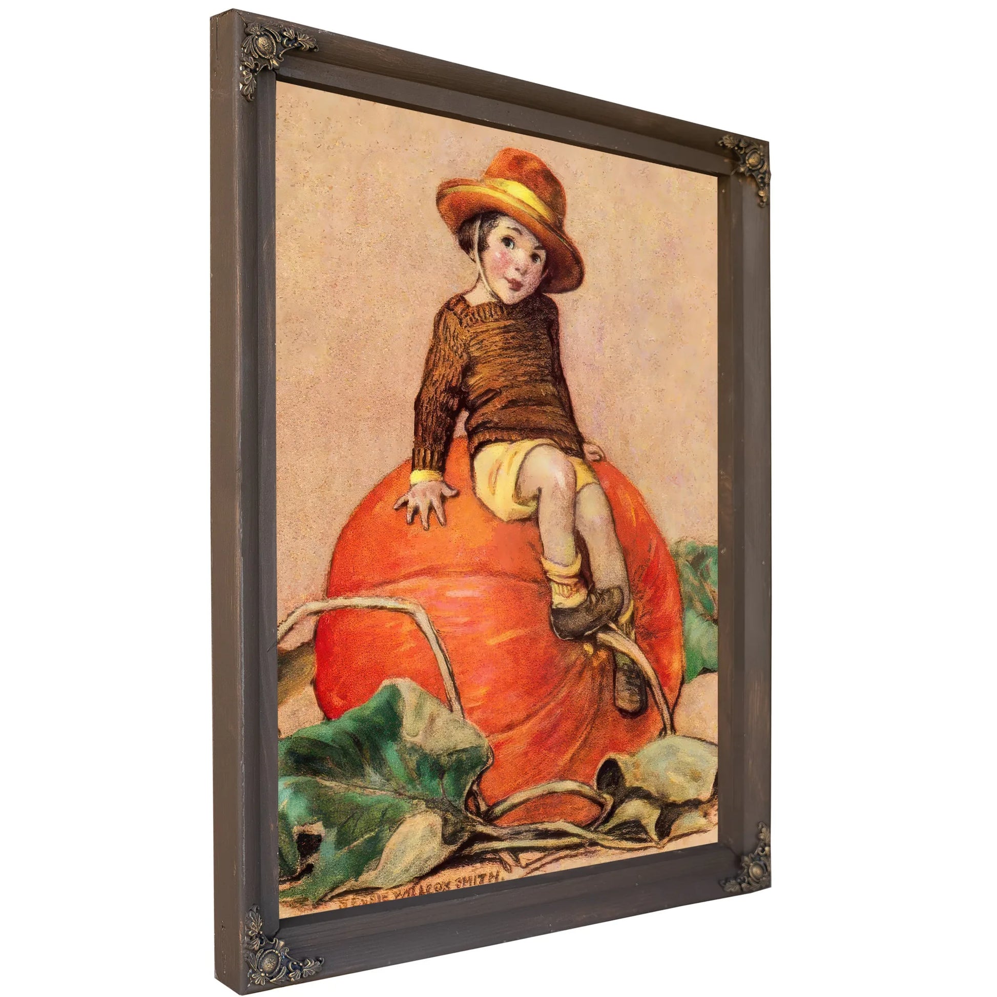 Boy On Pumpkin By Jessie Willcox Smith Fine Art Print