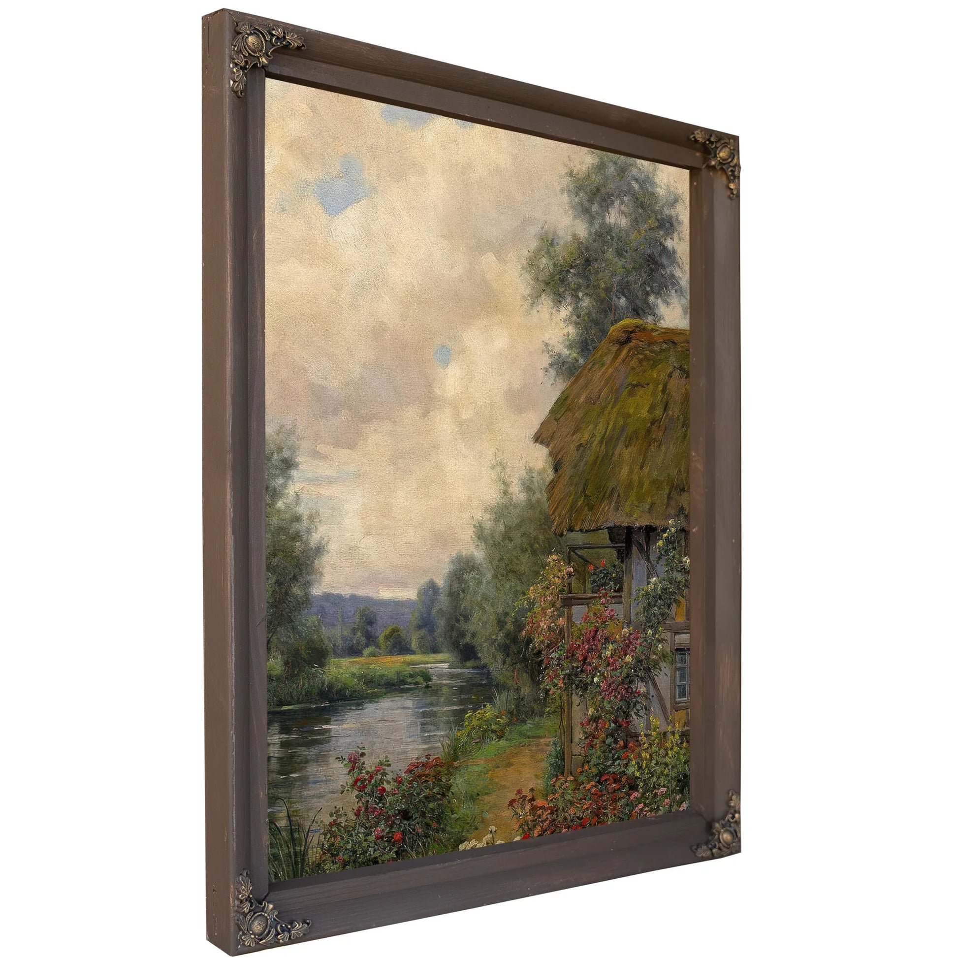 A Cottage Garden In Bloom By Louis Aston Knight Fine Art Print