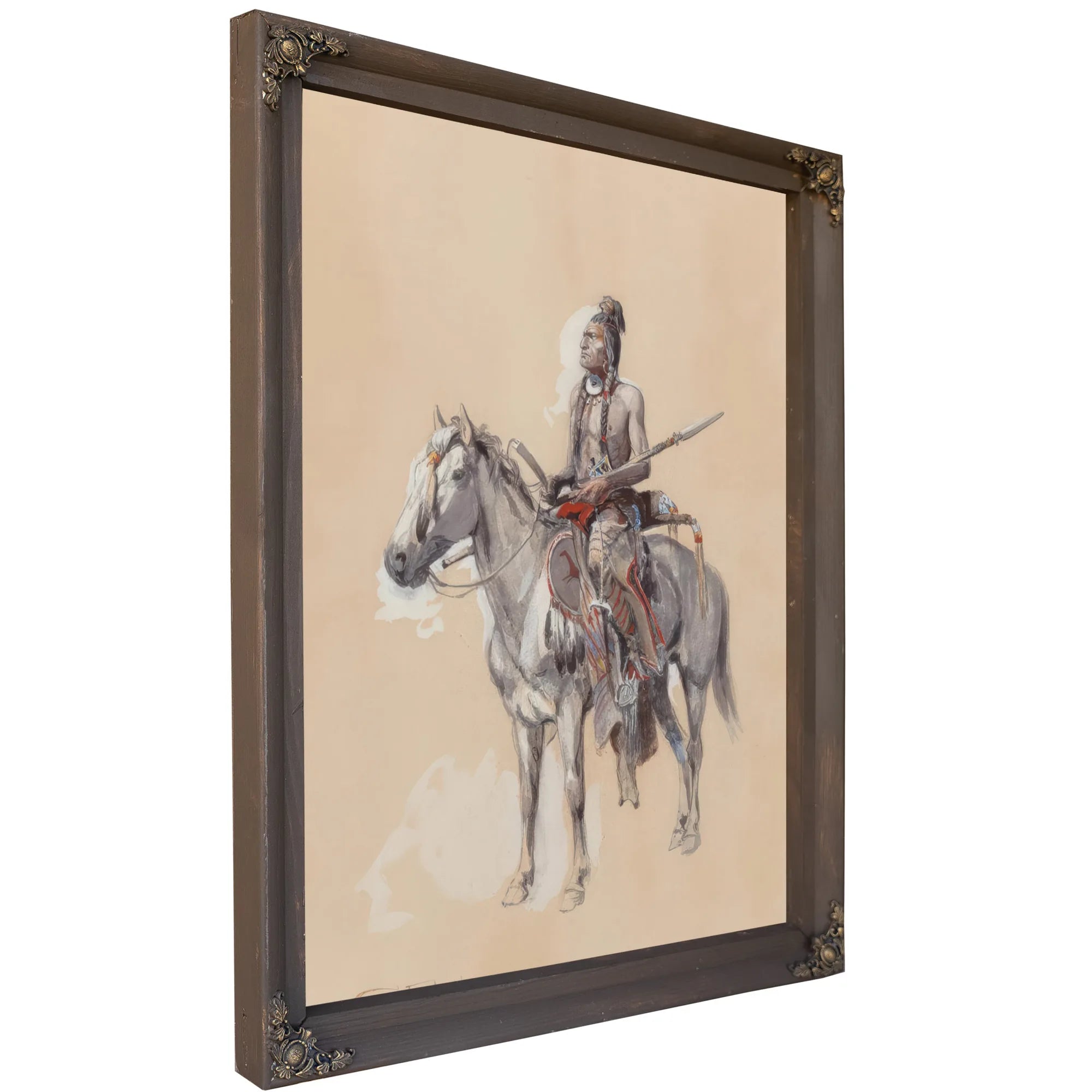 Indian On Horseback 1900 By Charles Marion Russell Fine Art Print