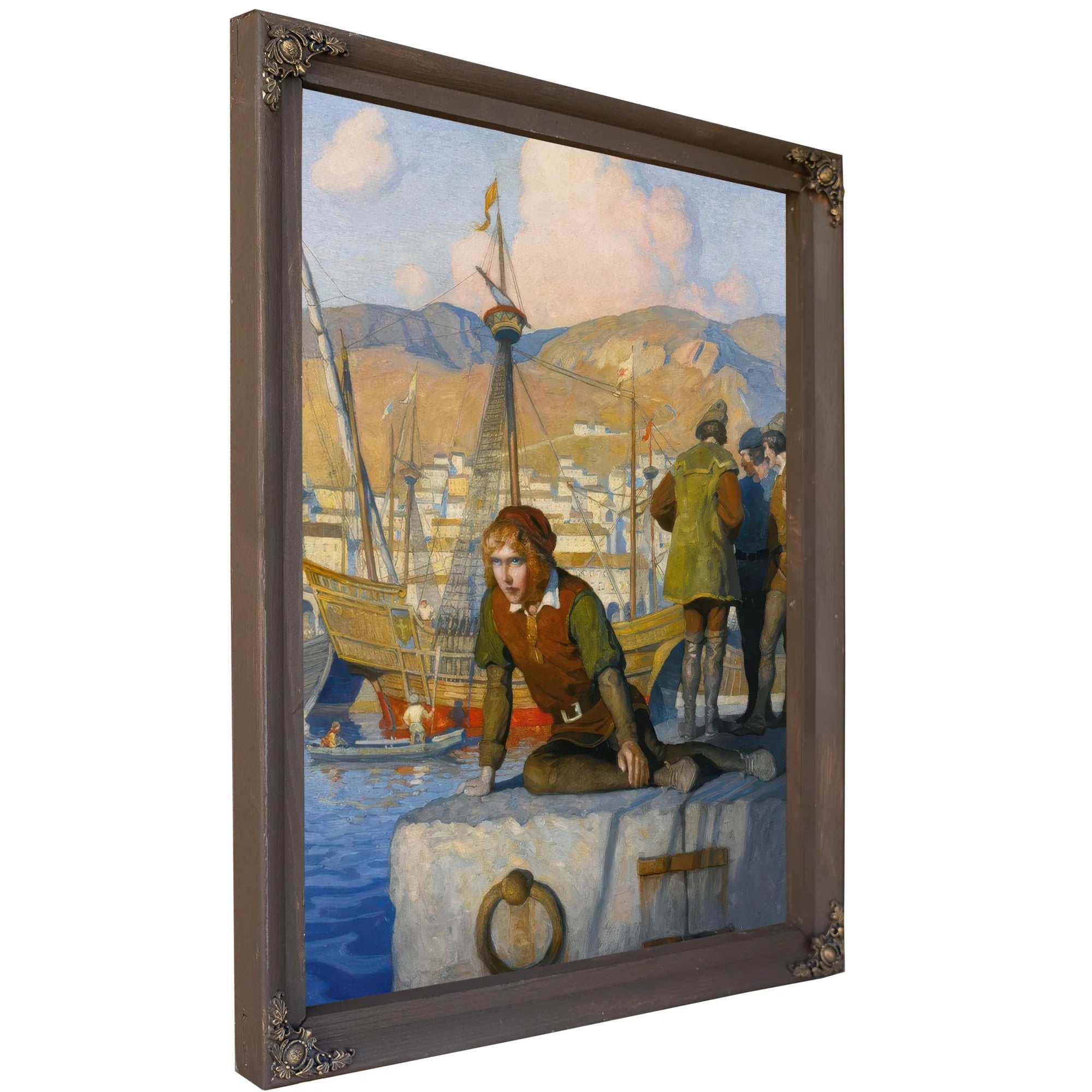 The Boy Columbus On The Wharf At Genoa By NC Wyeth Fine Art Print