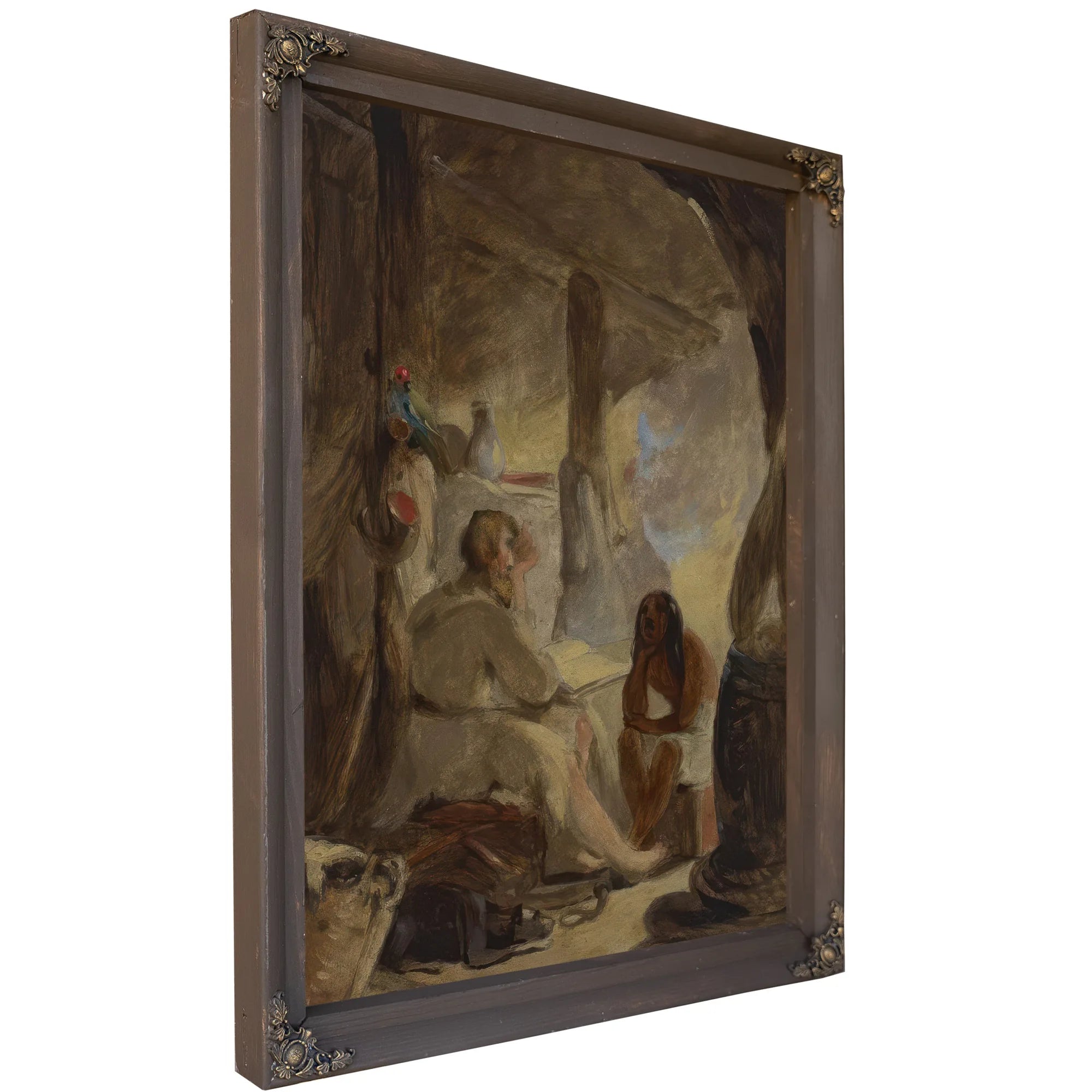 Robinson Crusoe And Friday In The Cave By Thomas Sully Fine Art Print