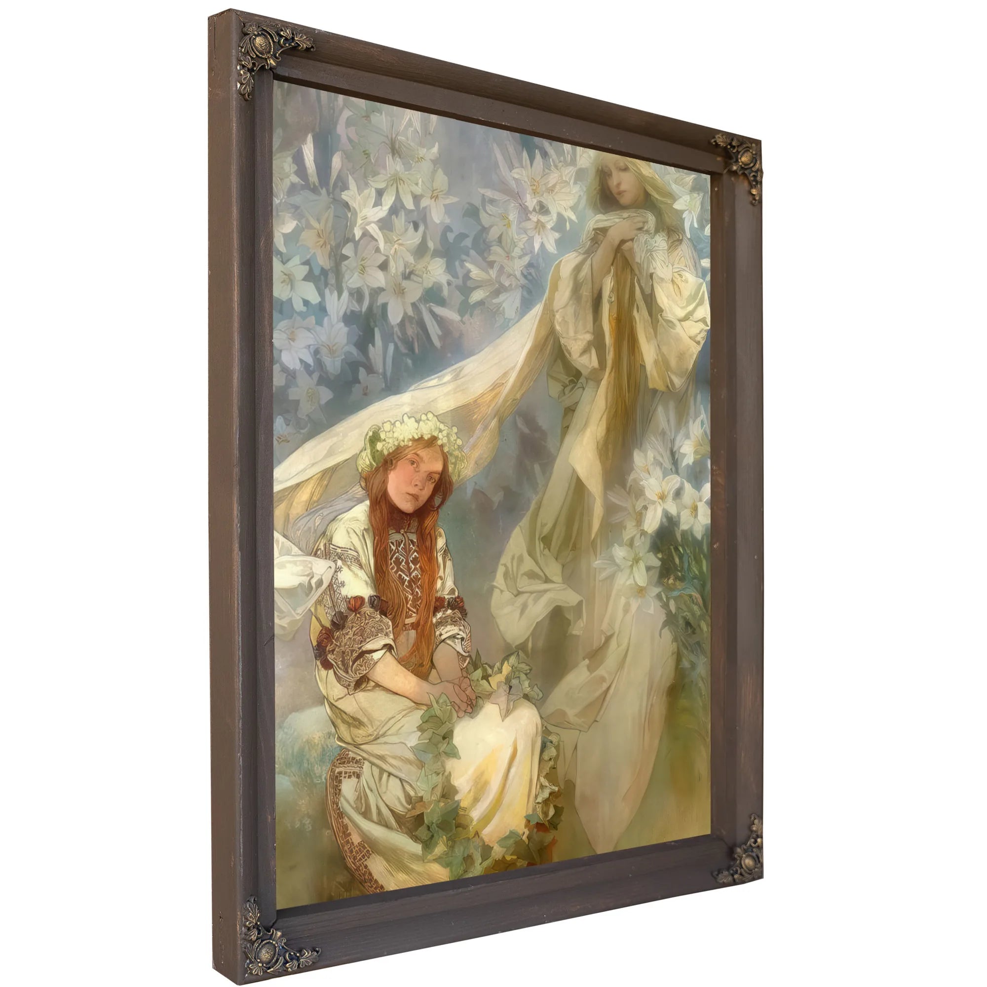 Madonna Of The Lilies By Alphonse Mucha Fine Art Print