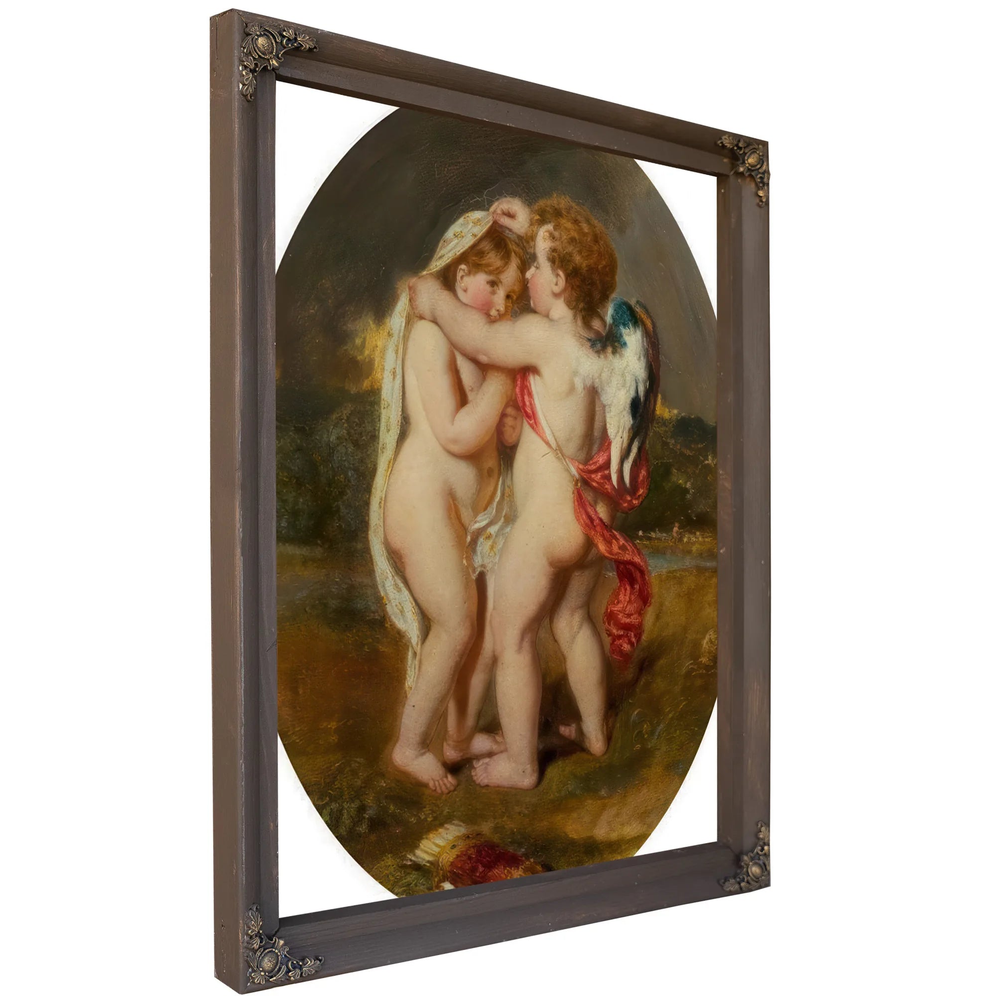 Cupid Sheltering His Darling From The Approaching Storm By William Etty Fine Art Print