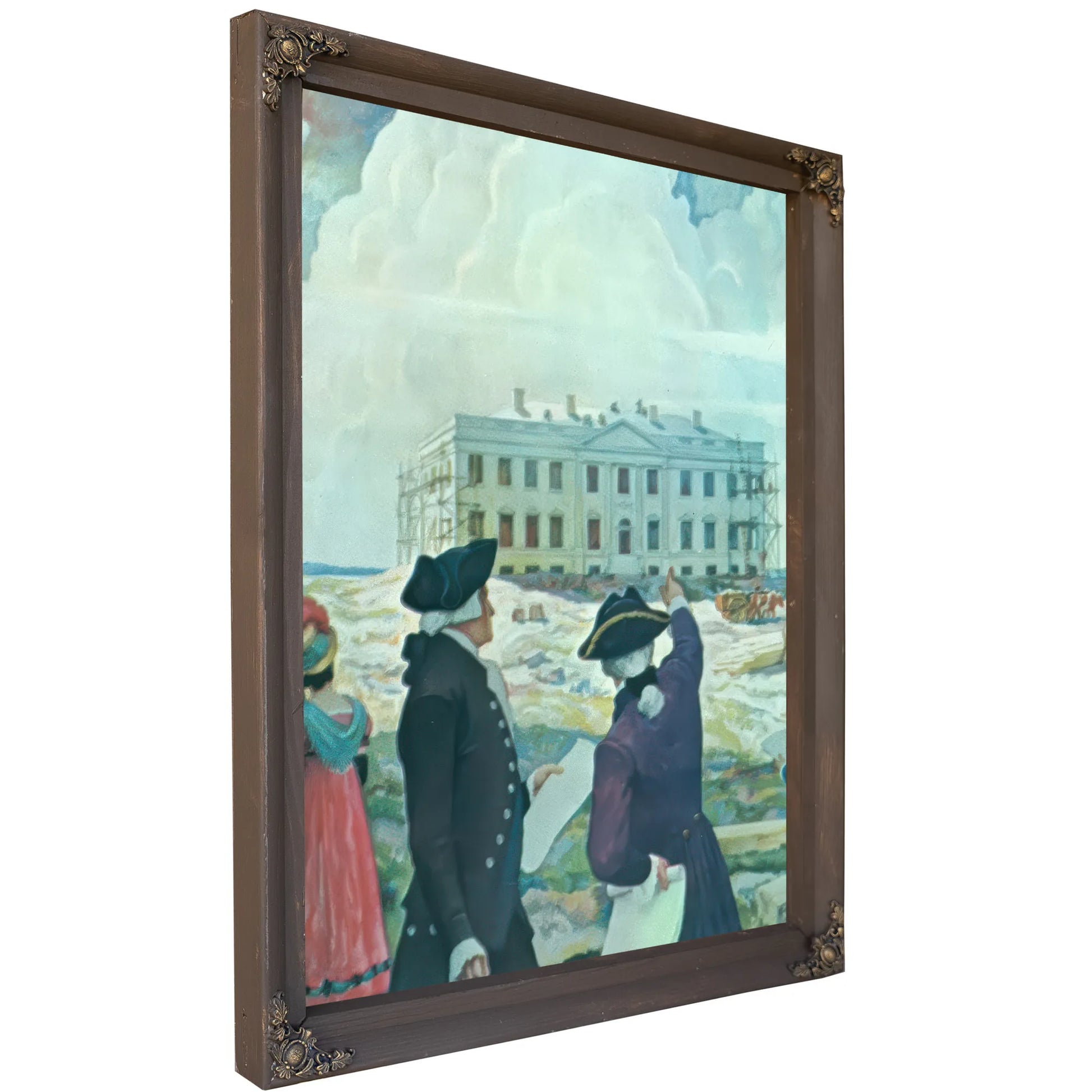Building The First White House By NC Wyeth Fine Art Print