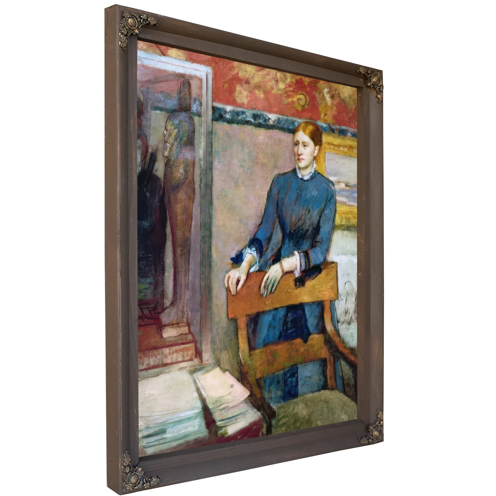 Helene Rouart In Her Father's Study By Edgar Degas Fine Art Print