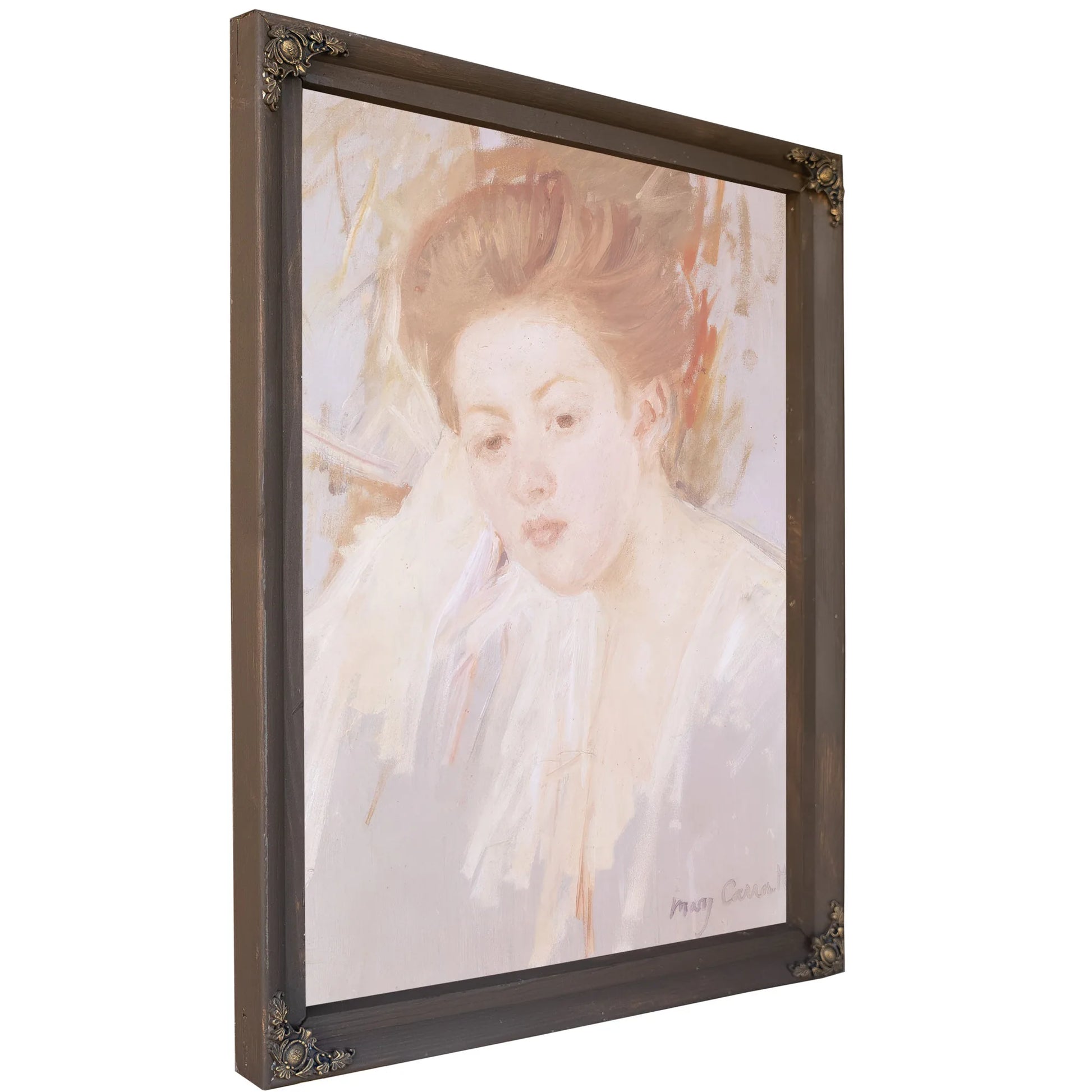 Head Of A Young Girl (Pastel On Paper) By Mary Cassatt Fine Art Print