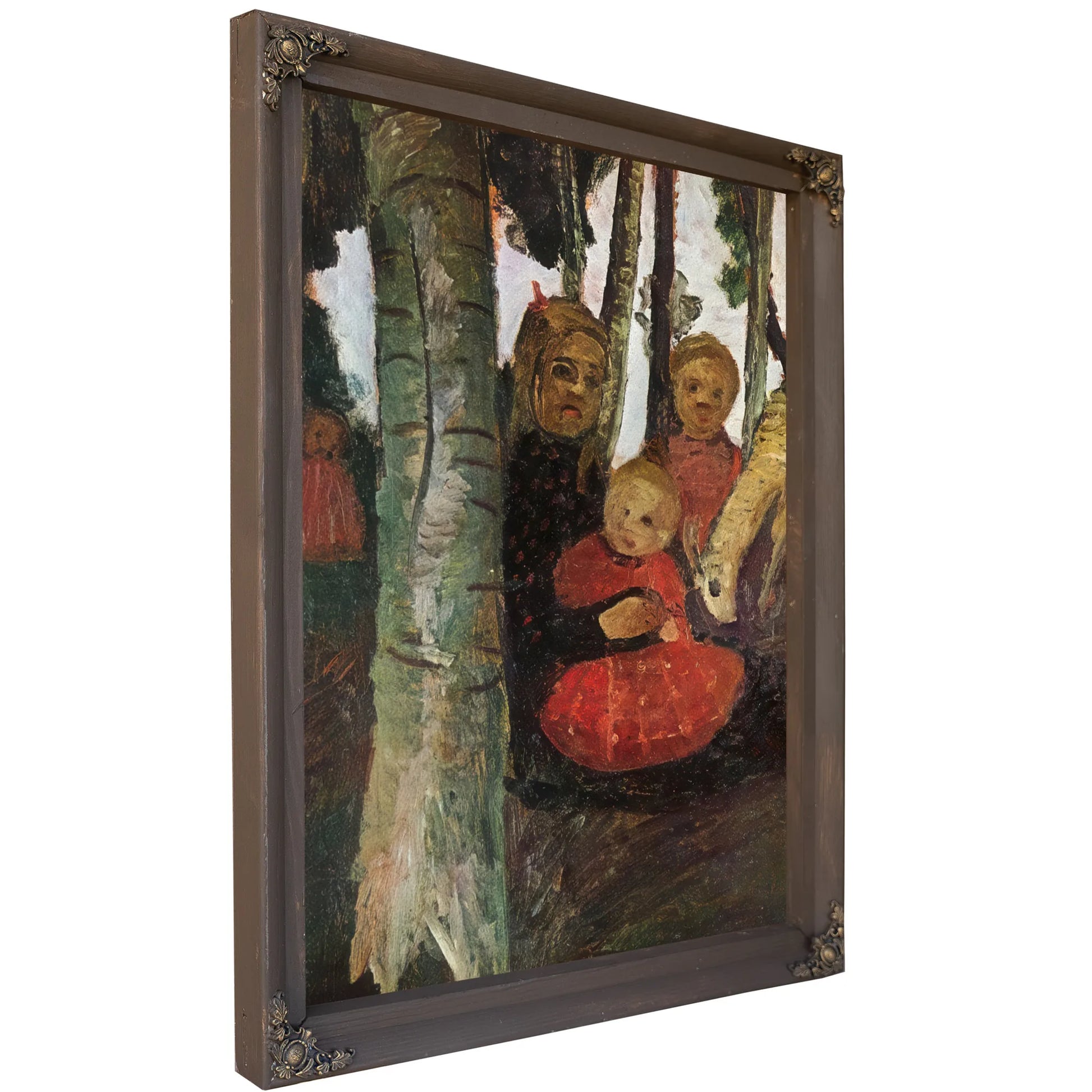 Three Children With Goat In The Birch Forest By Paula Modersohn Becker Fine Art Print