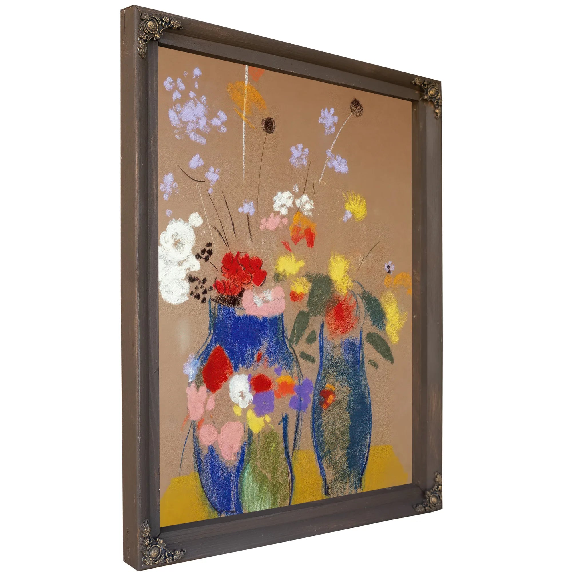 Three Vases Of Flowers By Odilon Redon Fine Art Print