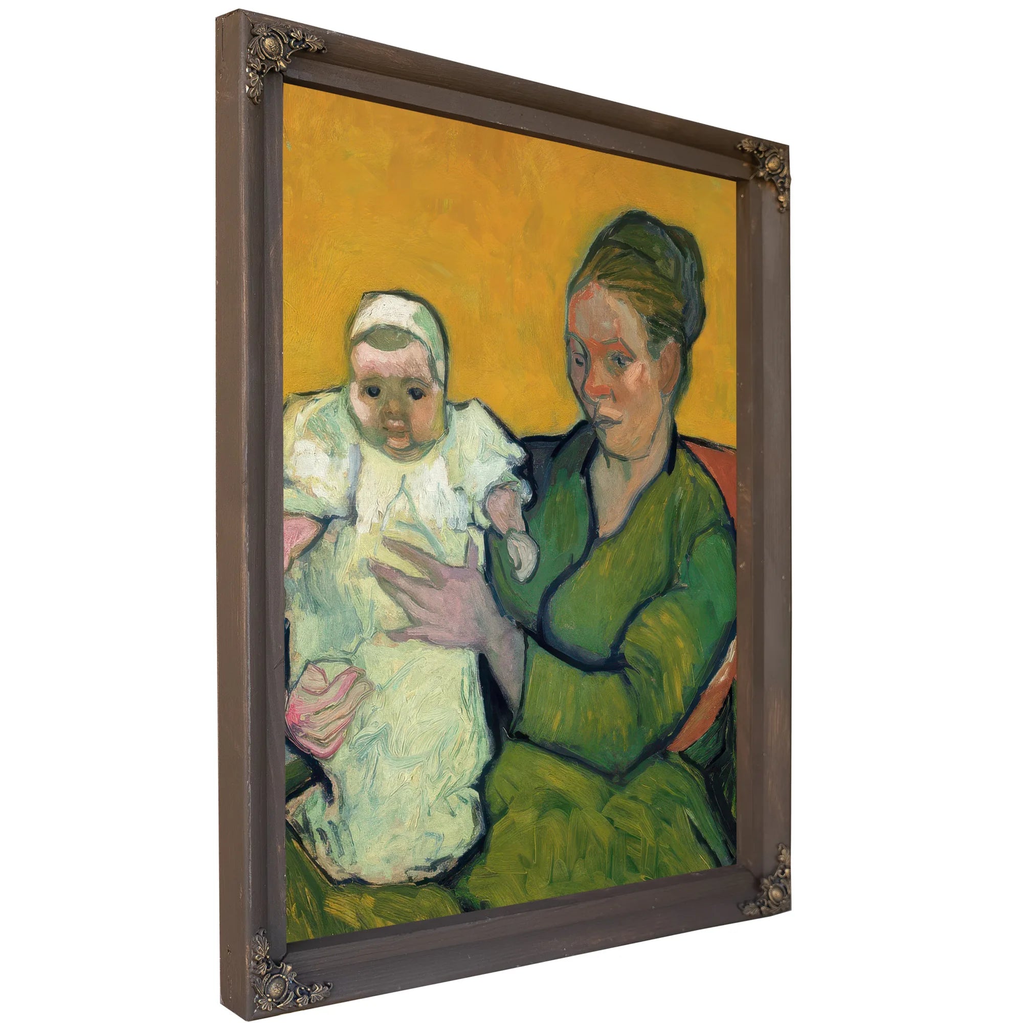 Portrait Of Madame Augustine Roulin And Baby Marcelle By Vincent Van Gogh Fine Art Print