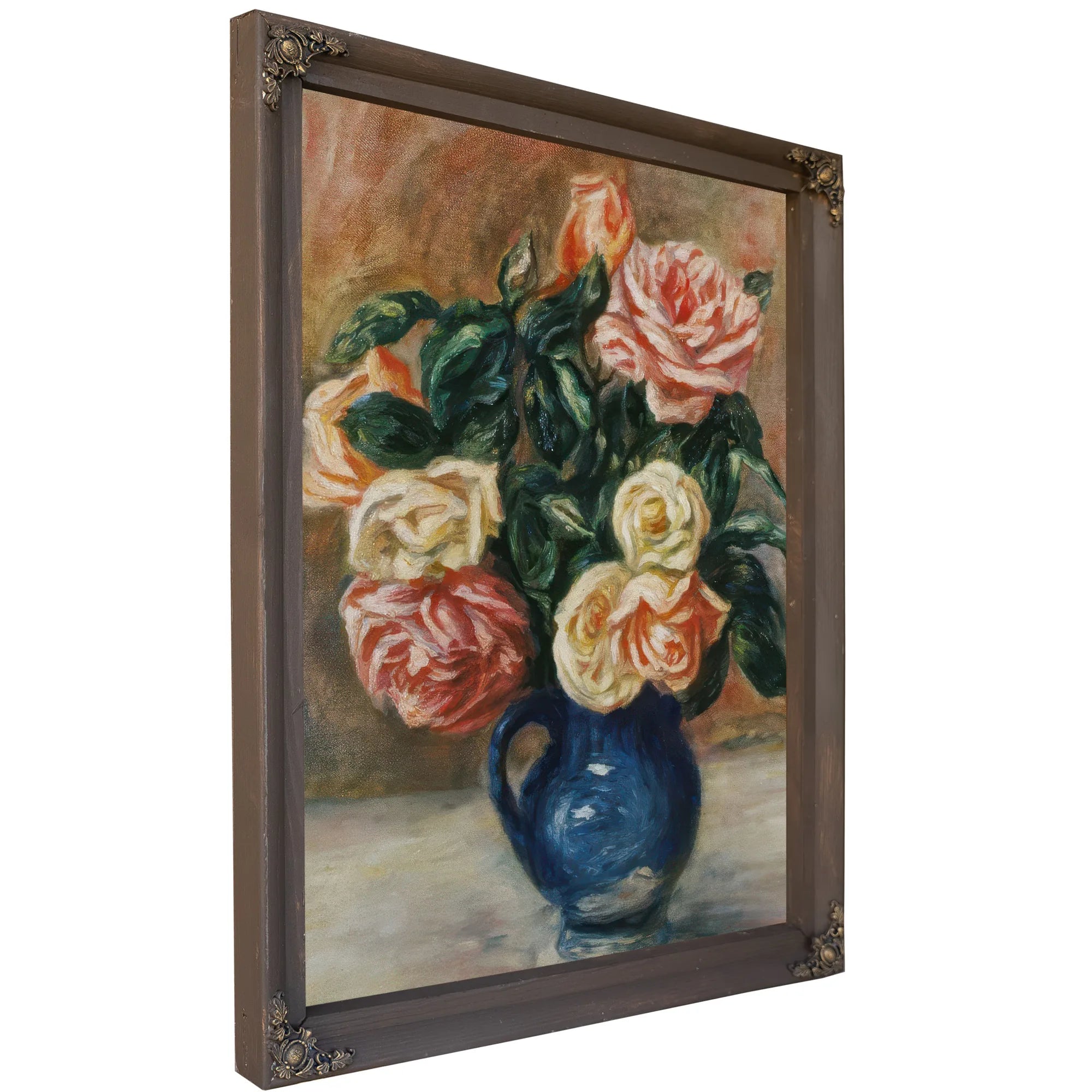 Roses In A Jug By Pierre Auguste Renoir Fine Art Print