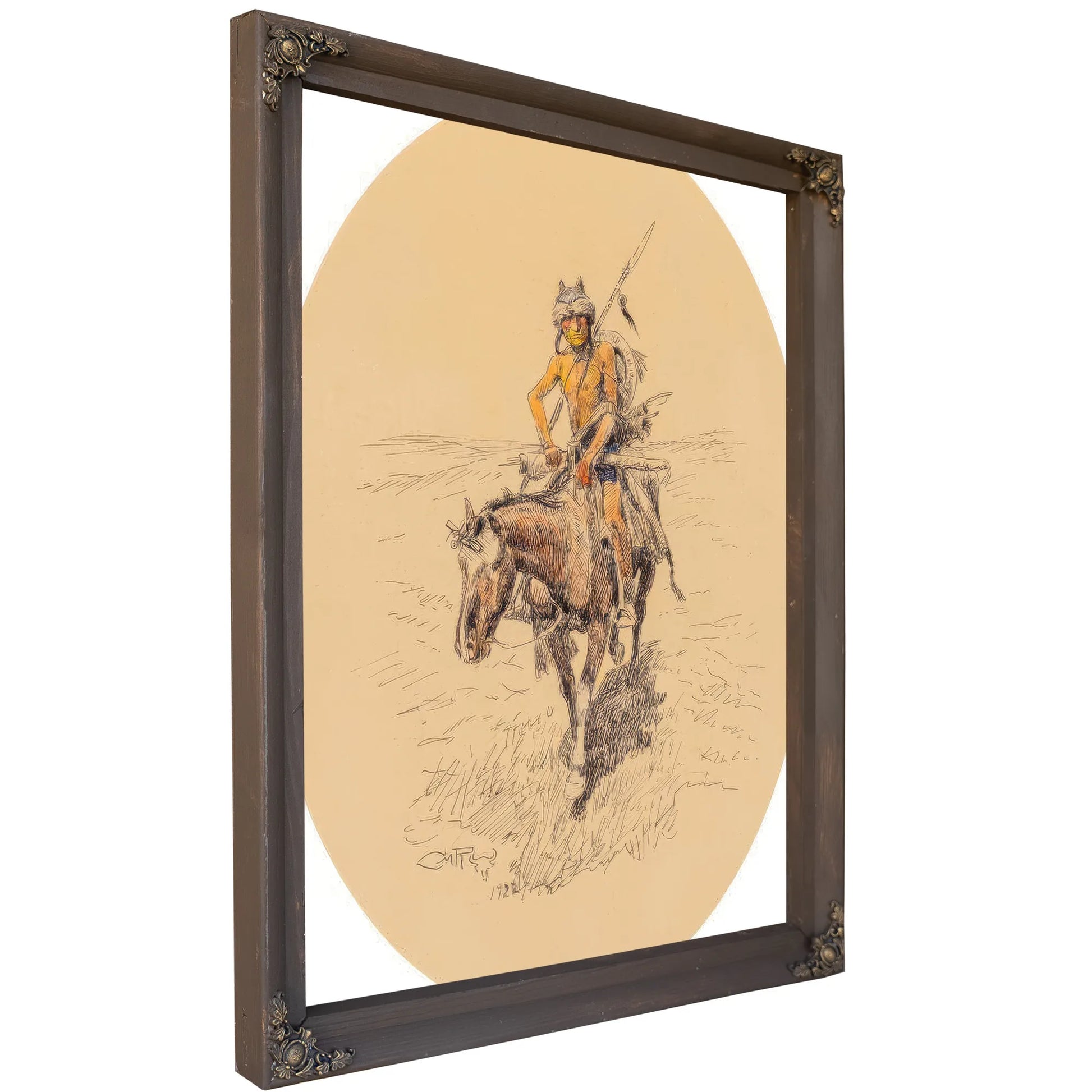 Assiniboine Warrior 1922 By Charles Marion Russell Fine Art Print
