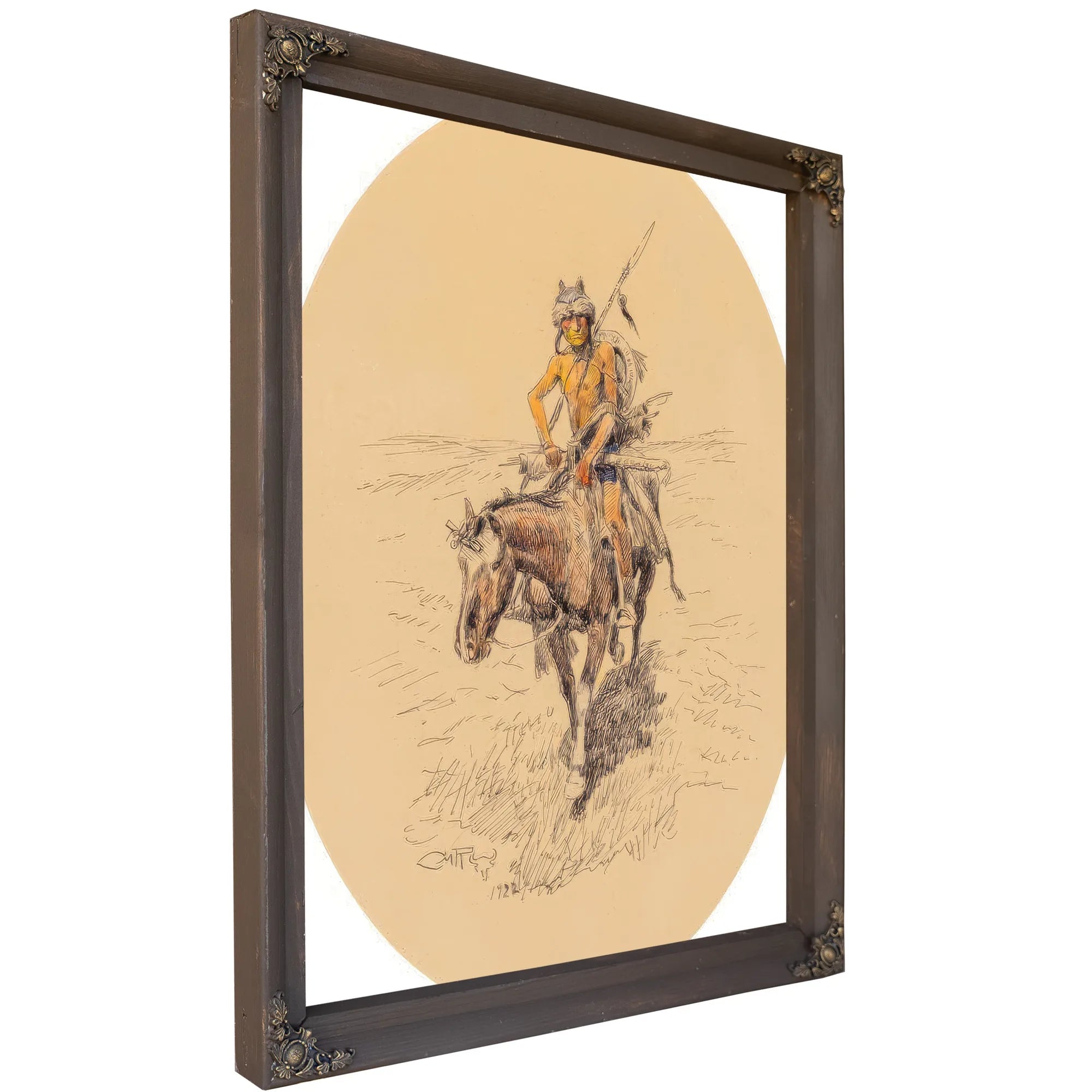 Assiniboine Warrior 1922 By Charles Marion Russell Fine Art Print