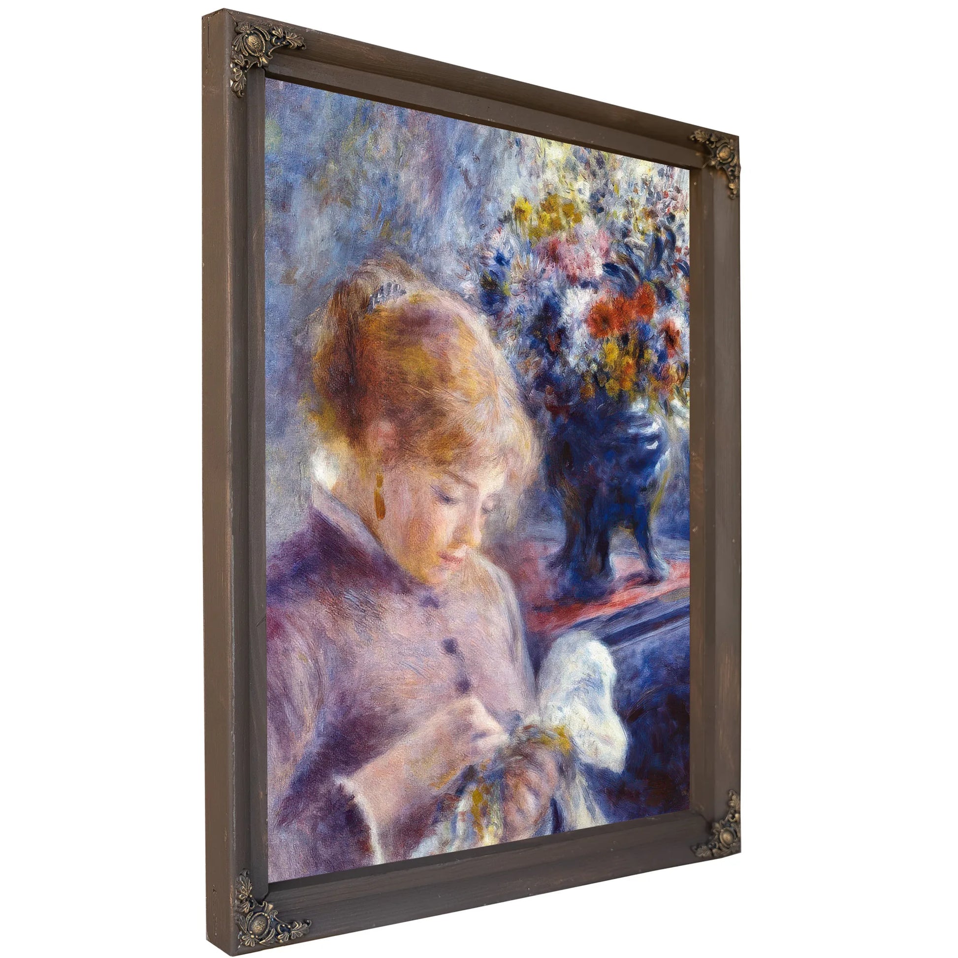 Young Woman Sewing By Pierre August Renoir Fine Art Print