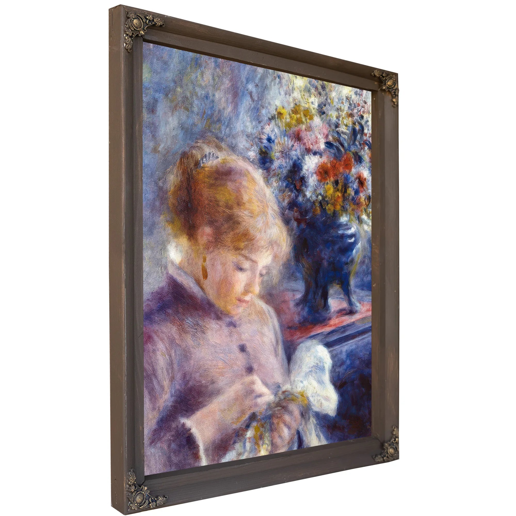 Young Woman Sewing By Pierre August Renoir Fine Art Print