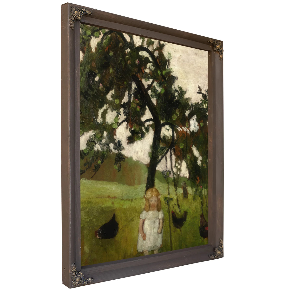 Elizabeth With Hens Under An Apple Tree By Paula Modersohn Becker Fine Art Print