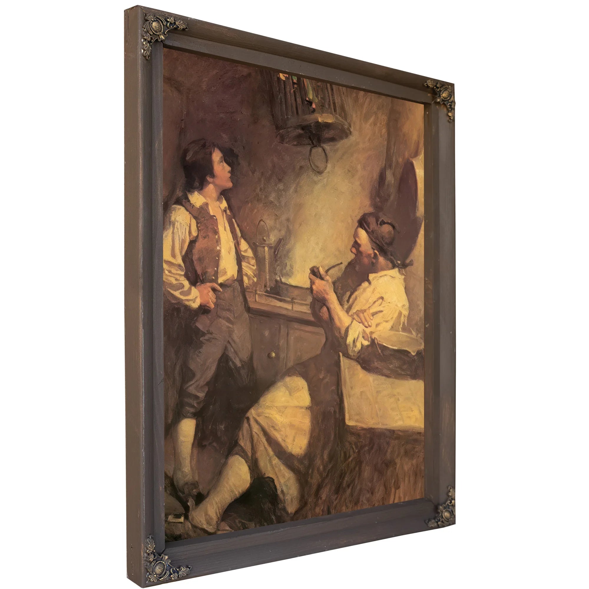 Long John Silver And Hawkins By NC Wyeth Fine Art Print