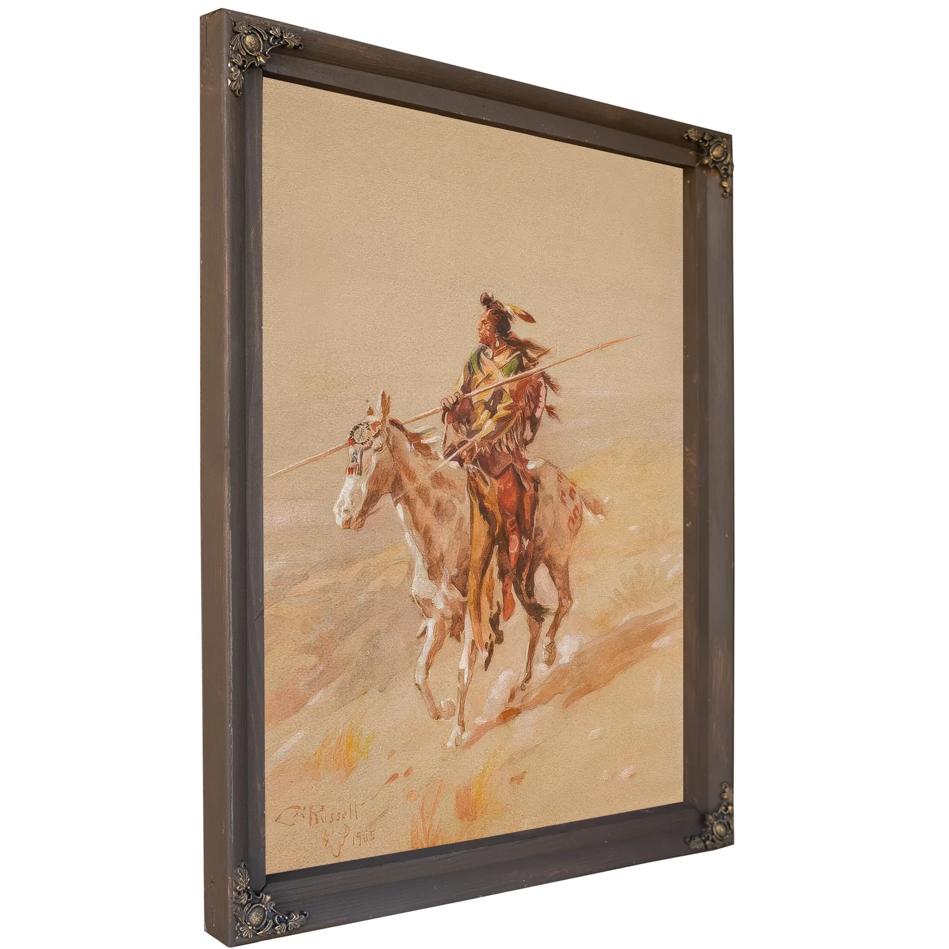 A Crow Chief On Horseback By Charles Marion Russell Fine Art Print