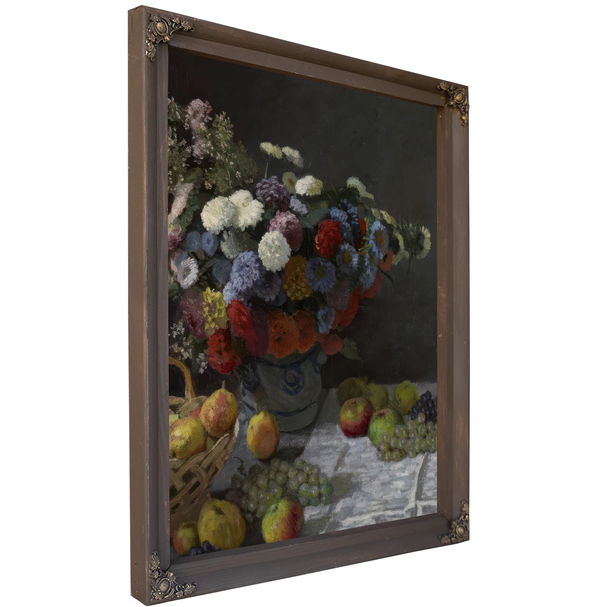 Still Life With Flowers And Fruit By Claude Monet Fine Art Print