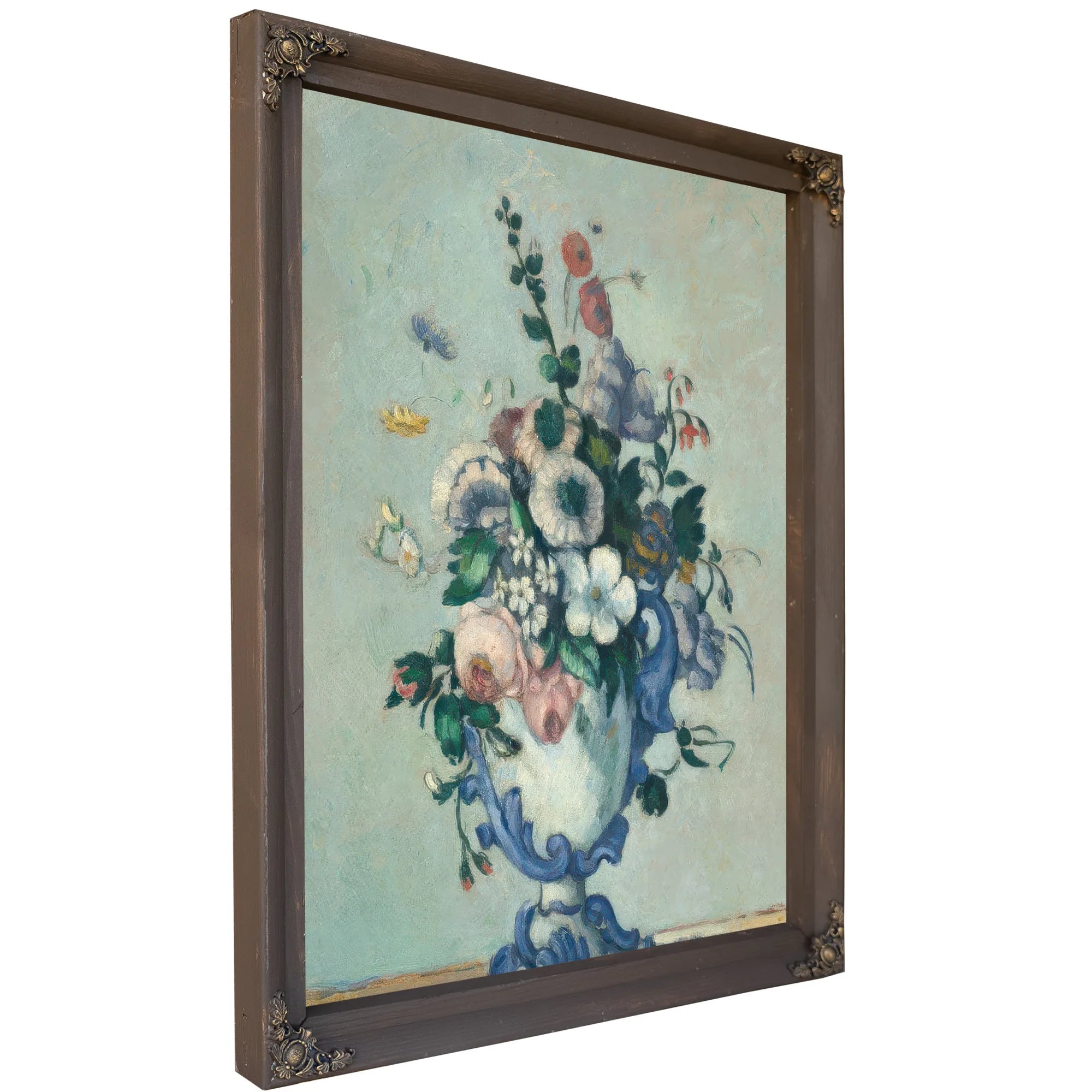 Flowers In A Rococo Vase By Paul Cezanne Fine Art Print