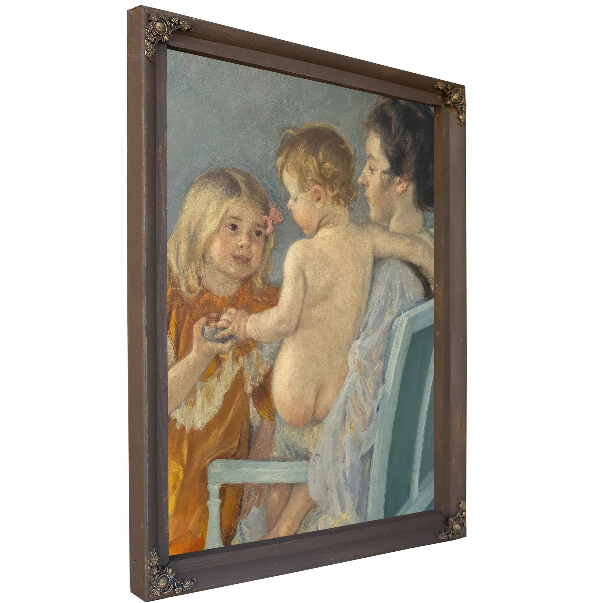Sara Handing A Toy To The Baby By Mary Cassatt Fine Art Print