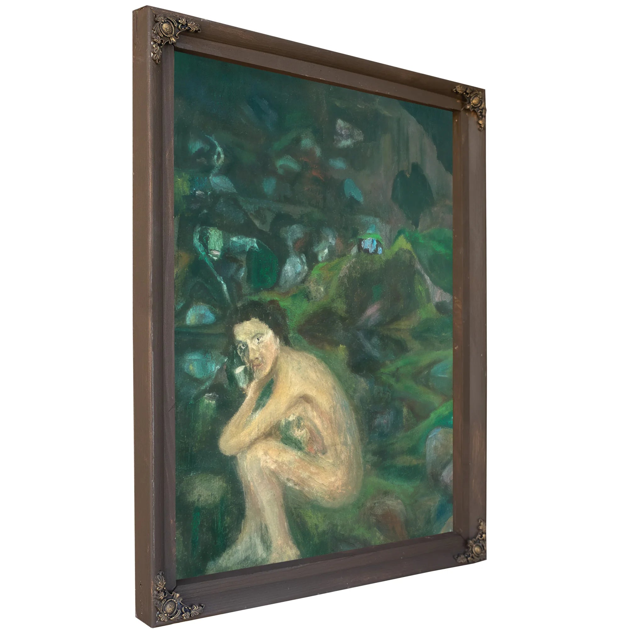 Self Portrait In Cave By Nicolai Astrup Fine Art Print