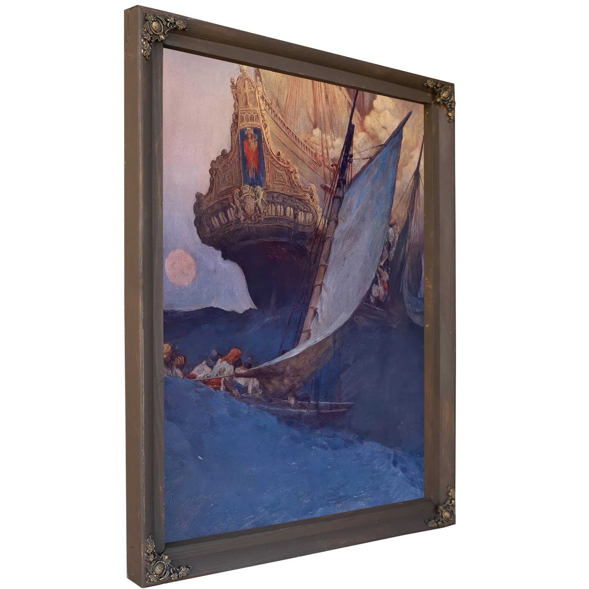 An Attack On A Galleon By Howard Pyle Fine Art Print