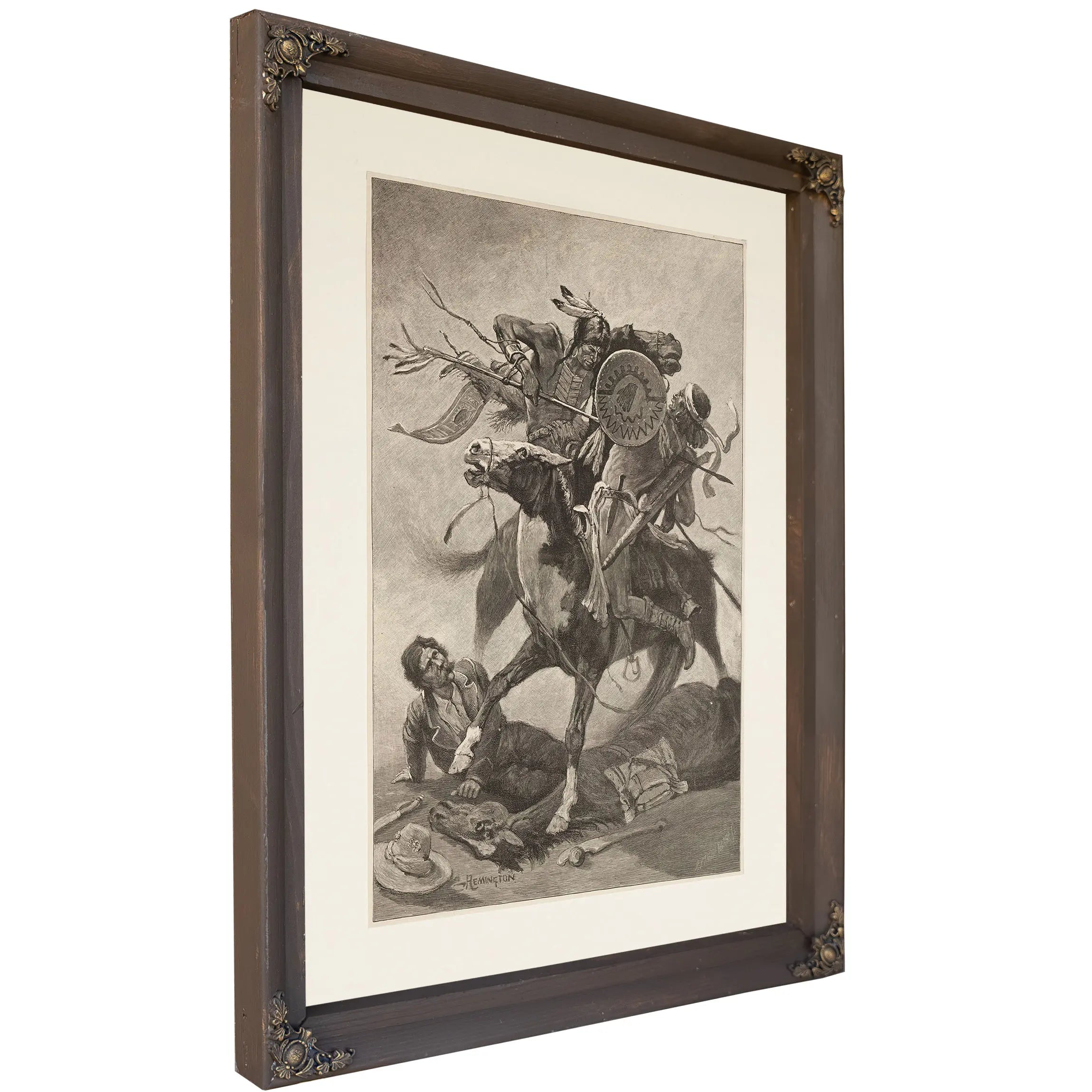 Thrust His Lance Through His Body And Rode Him Down by Frederic Remington