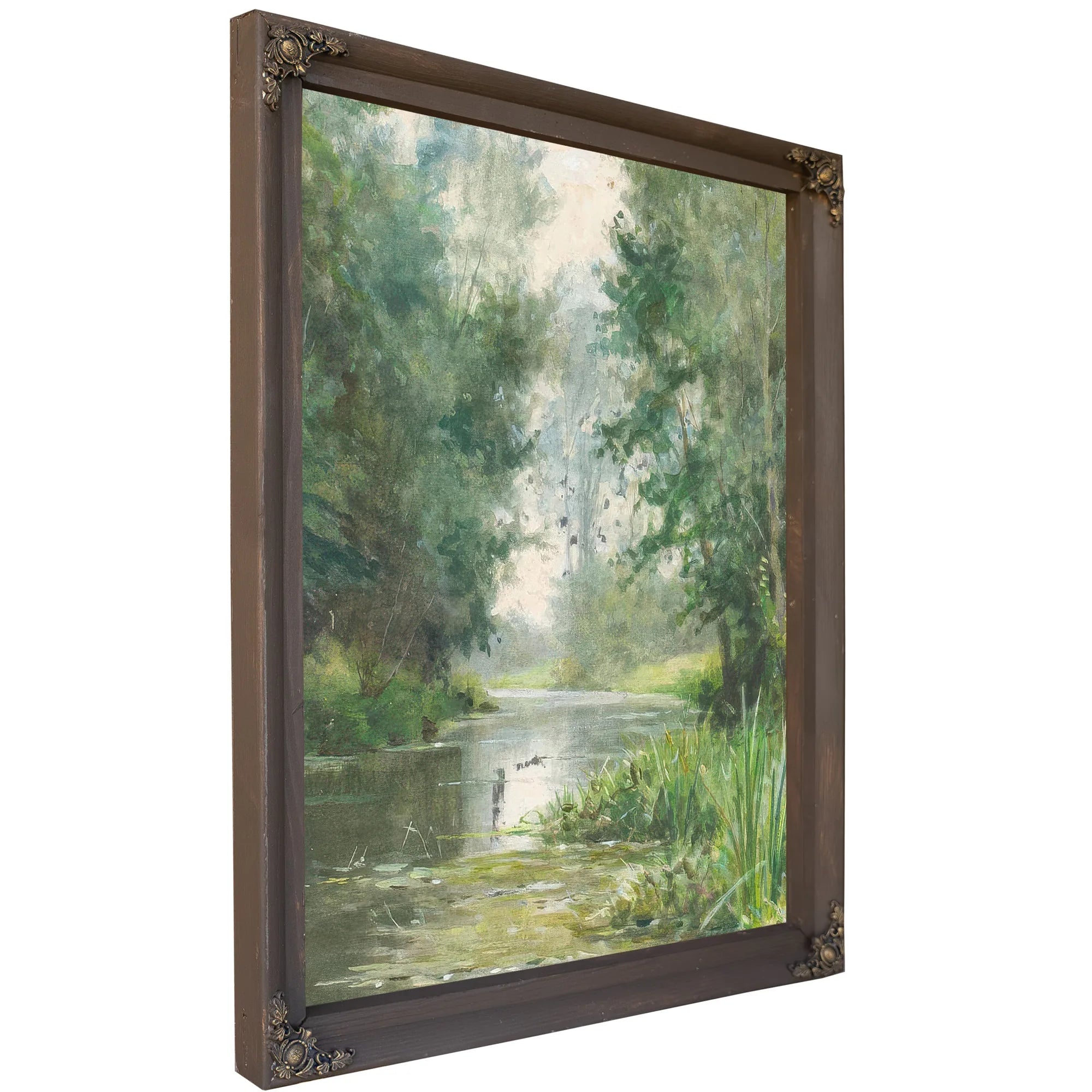 A Tranquil River Scene By Louis Aston Knight Fine Art Print