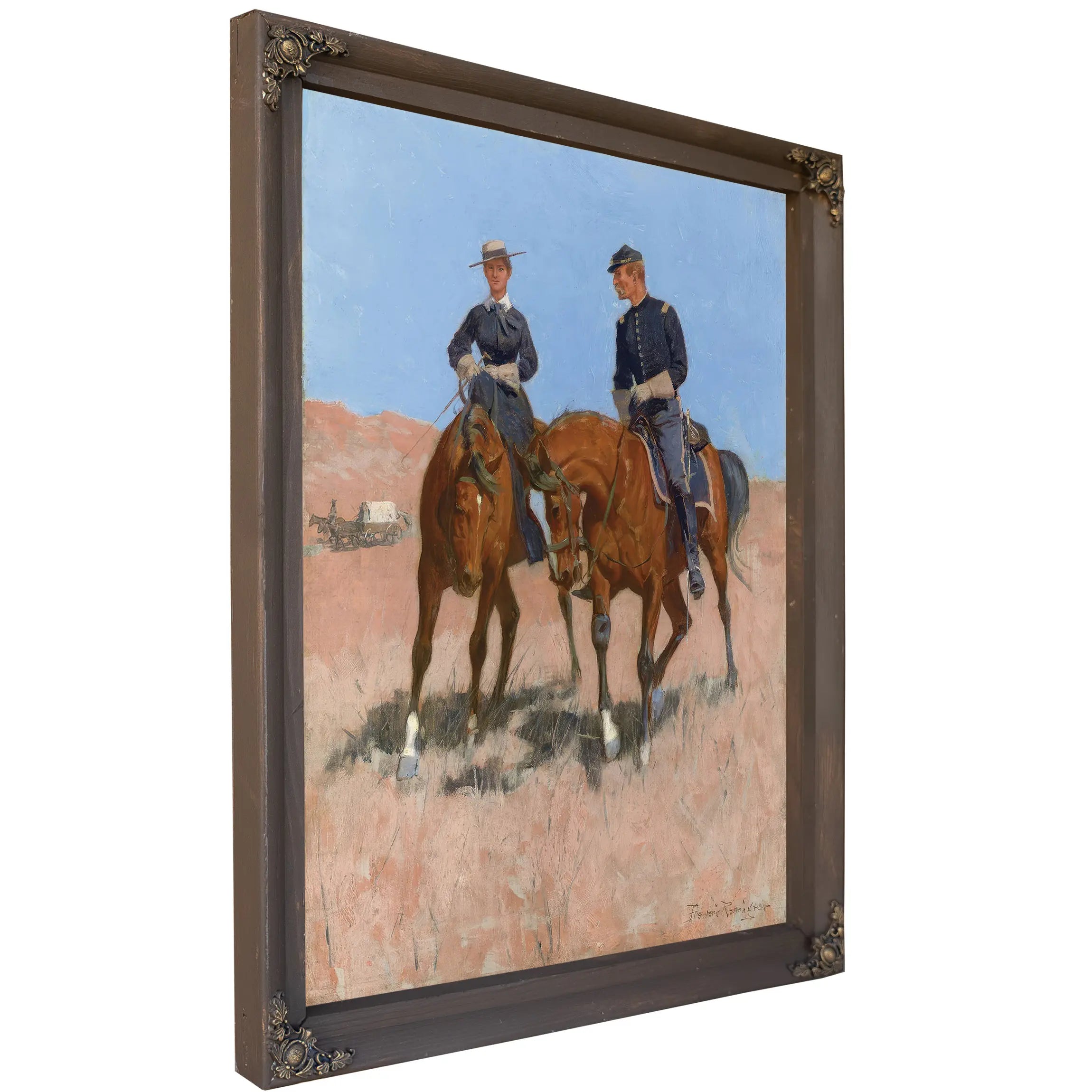 Belle Mckeever And Lt Edgar Wheelock C by Frederic Remington