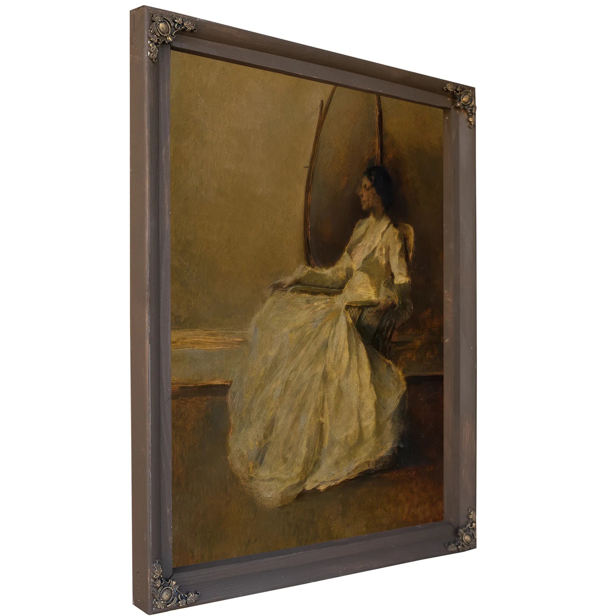 Lady In White By Thomas Wilmer Dewing Fine Art Print