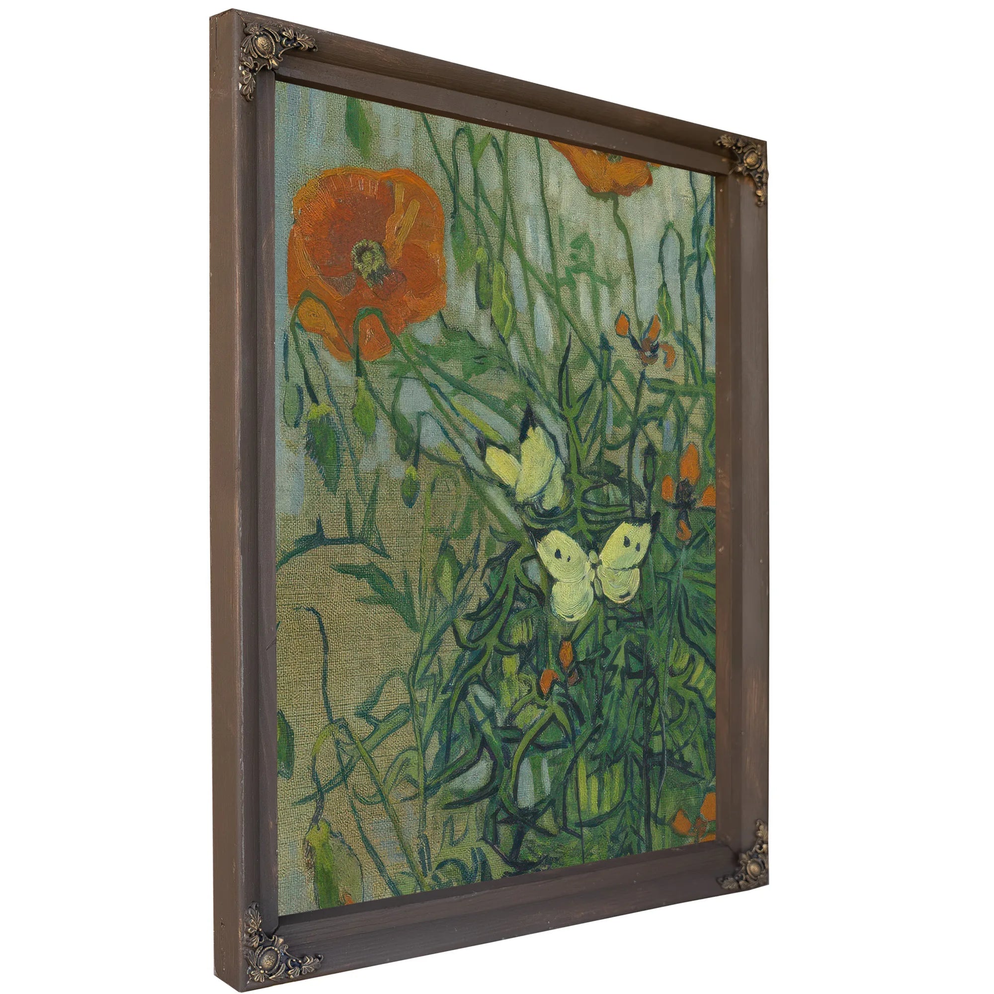 Butterflies And Poppies By Vincent Van Gogh Fine Art Print