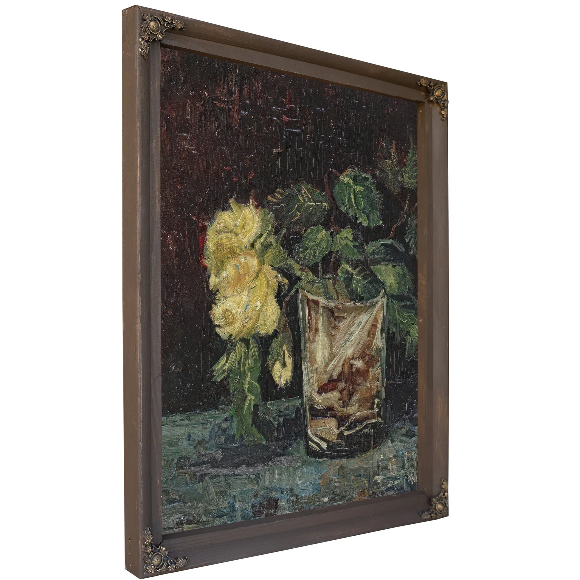 Glass With Yellow Roses By Vincent Van Gogh Fine Art Print
